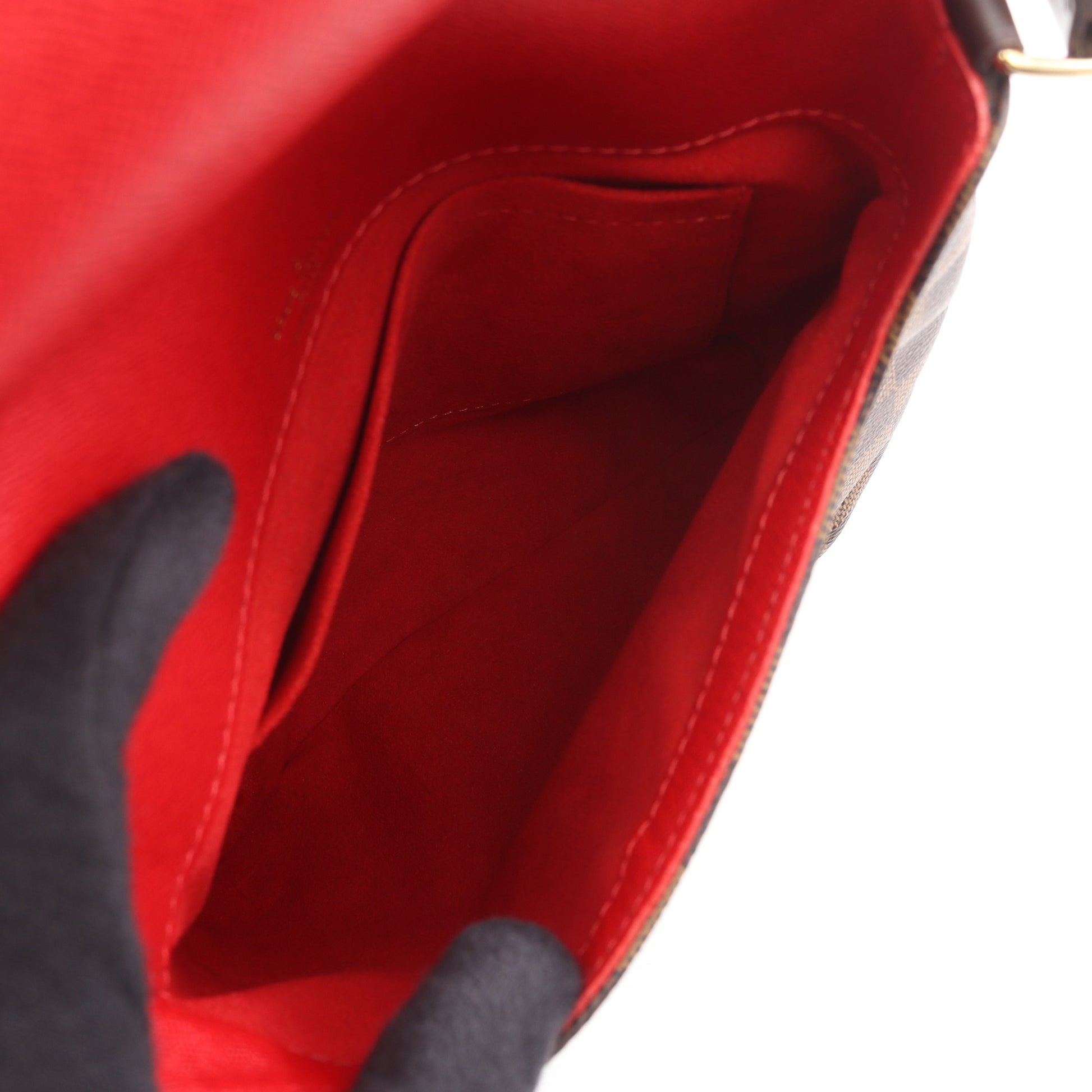 ミュゼットサルサ ロングストラップ ダミエエベヌ ショルダーバッグ PVC レザー ブラウン ルイヴィトン バッグ LOUIS VUITTON