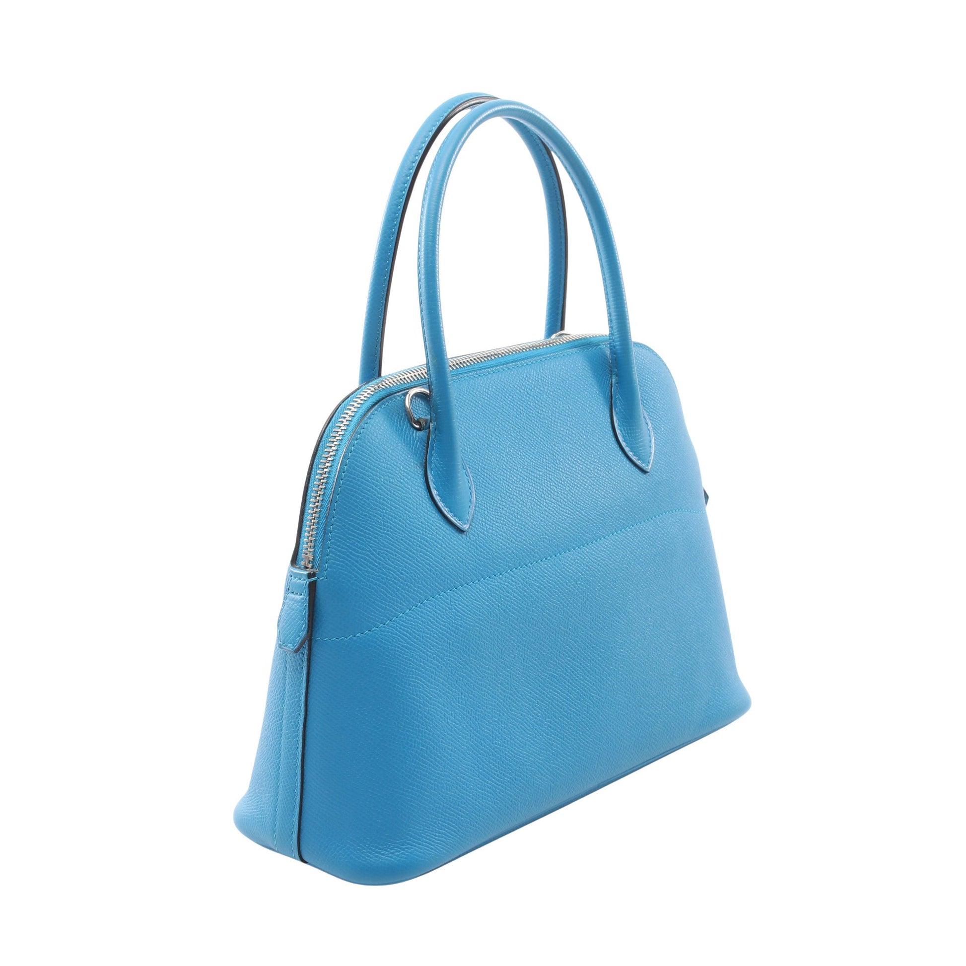 ボリード27 ブルーザンジバル 2WAY ハンドバッグ ヴォーエプソン ブルー シルバー金具 A刻印 エルメス バッグ HERMES