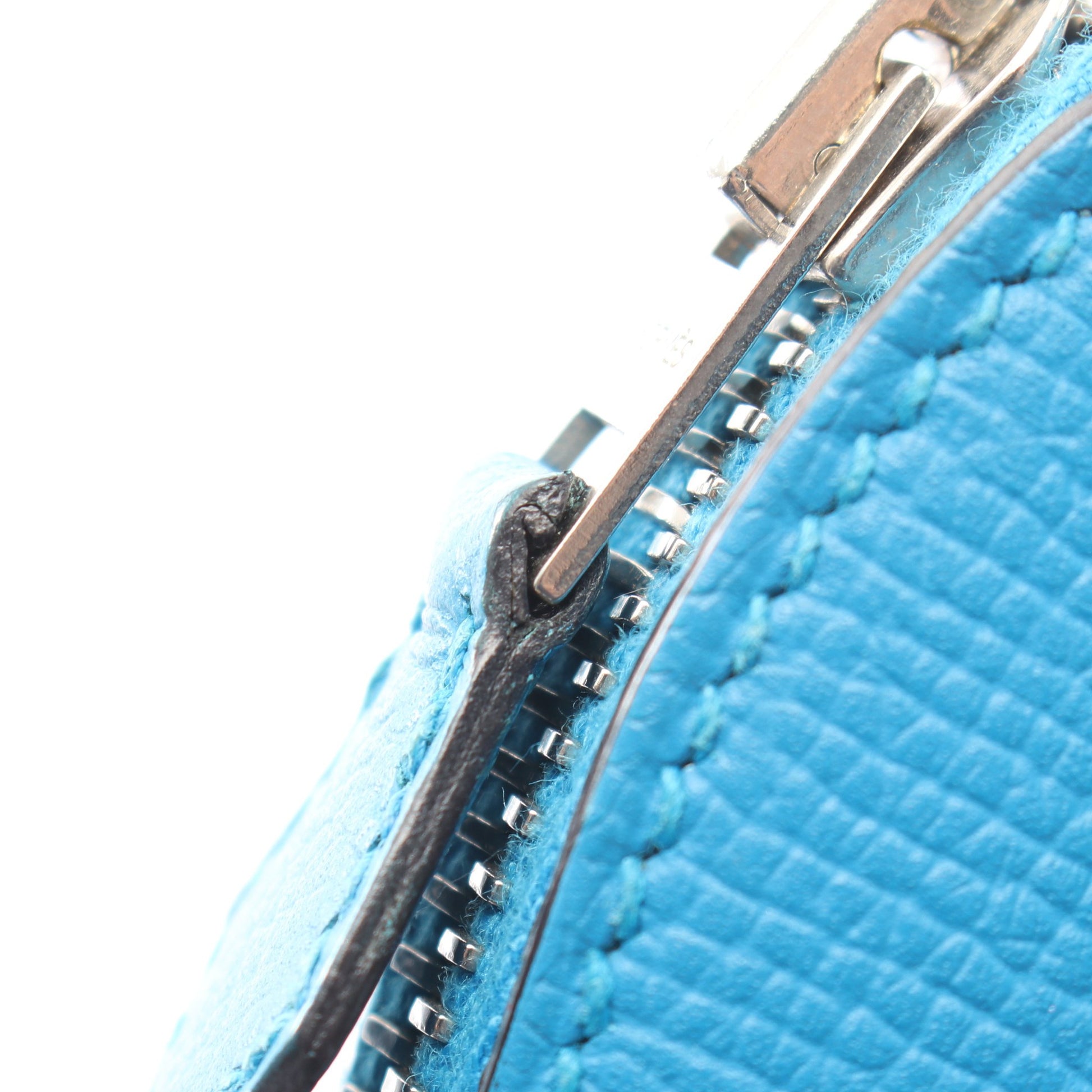 ボリード27 ブルーザンジバル 2WAY ハンドバッグ ヴォーエプソン ブルー シルバー金具 A刻印 エルメス バッグ HERMES