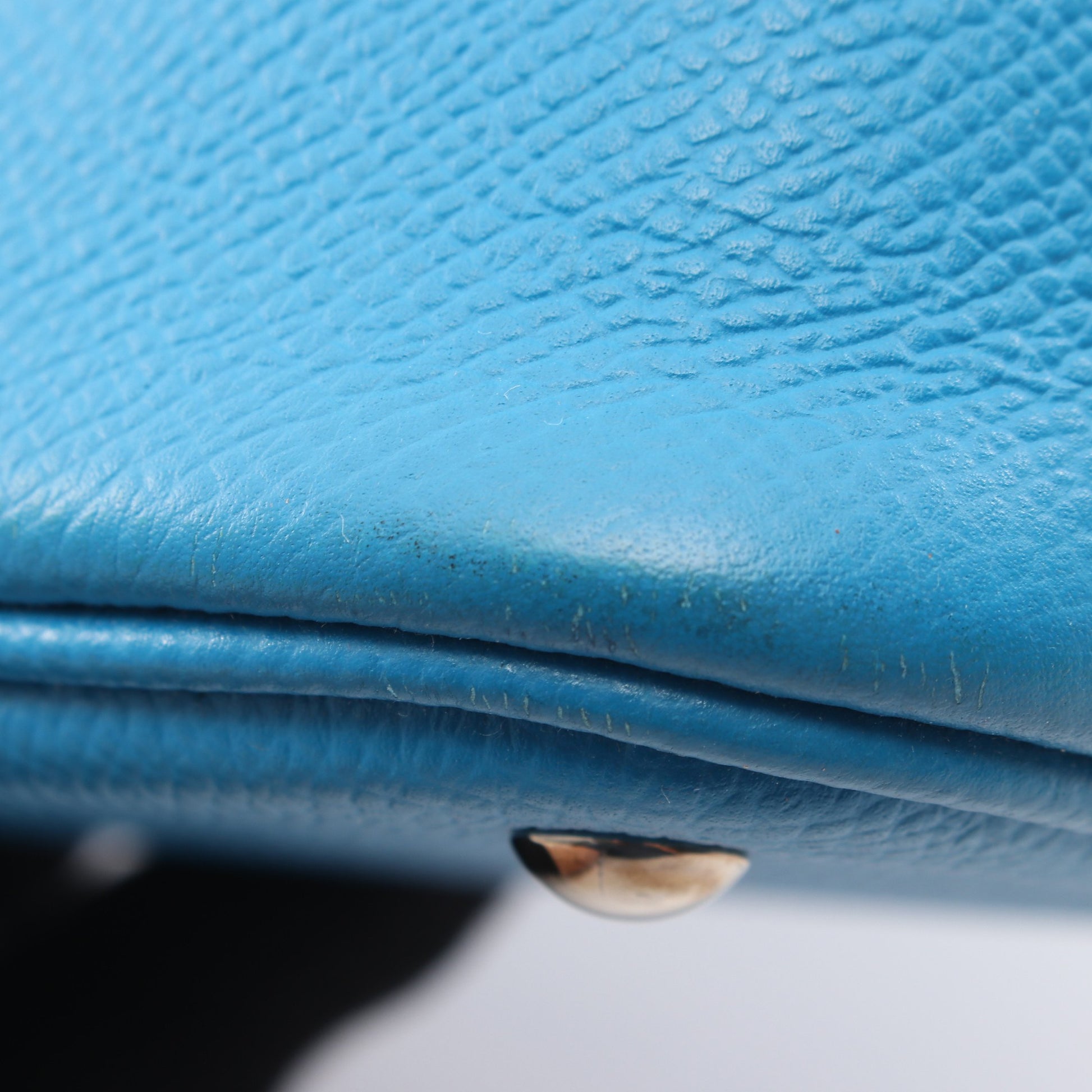 ボリード27 ブルーザンジバル 2WAY ハンドバッグ ヴォーエプソン ブルー シルバー金具 A刻印 エルメス バッグ HERMES