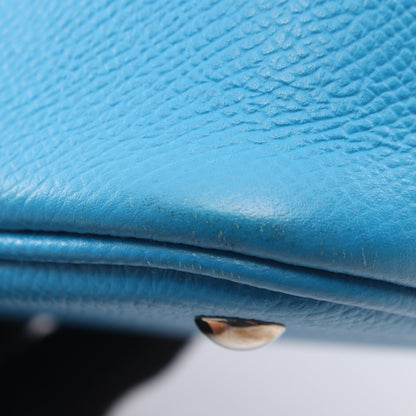 ボリード27 ブルーザンジバル 2WAY ハンドバッグ ヴォーエプソン ブルー シルバー金具 A刻印 エルメス バッグ HERMES