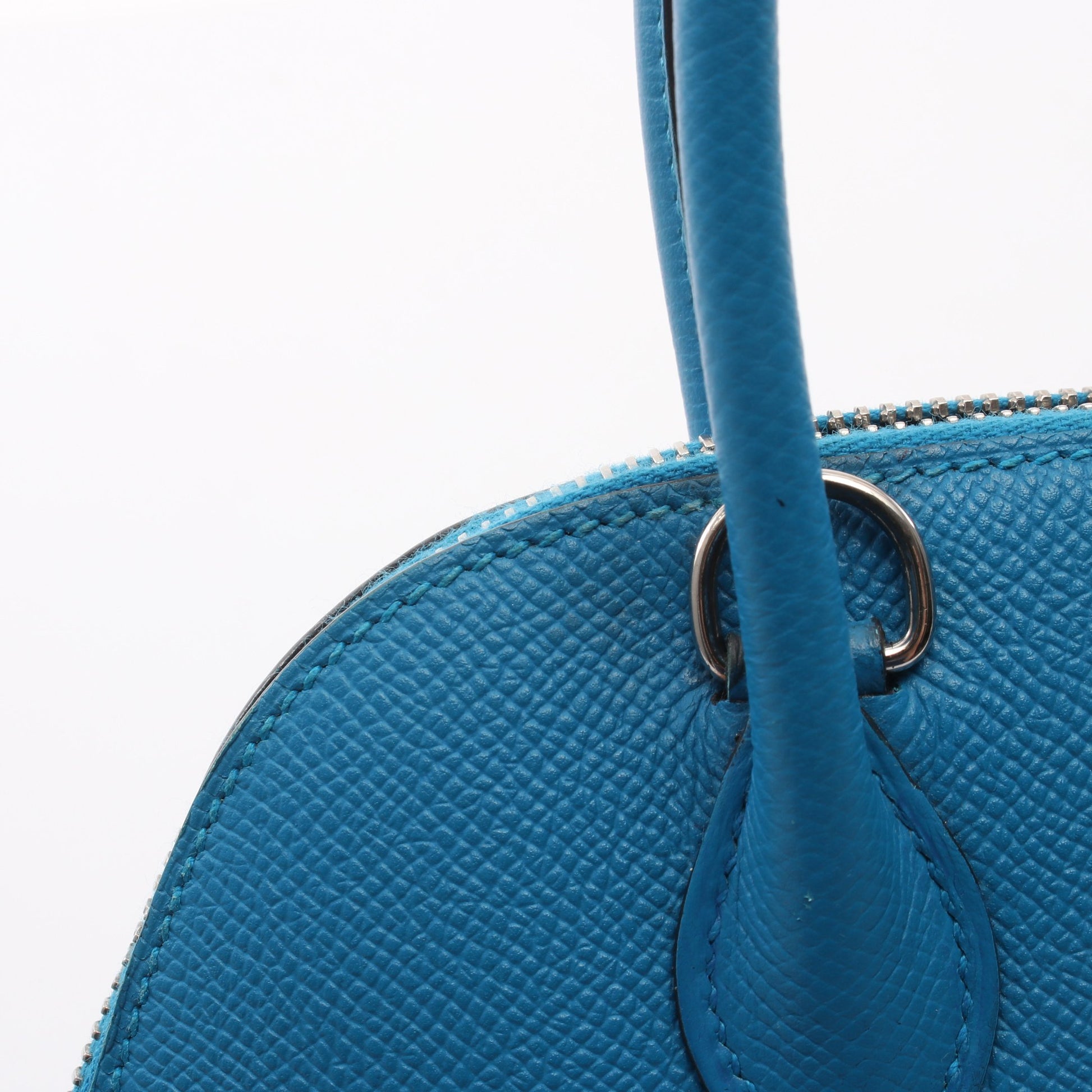 ボリード27 ブルーザンジバル 2WAY ハンドバッグ ヴォーエプソン ブルー シルバー金具 A刻印 エルメス バッグ HERMES