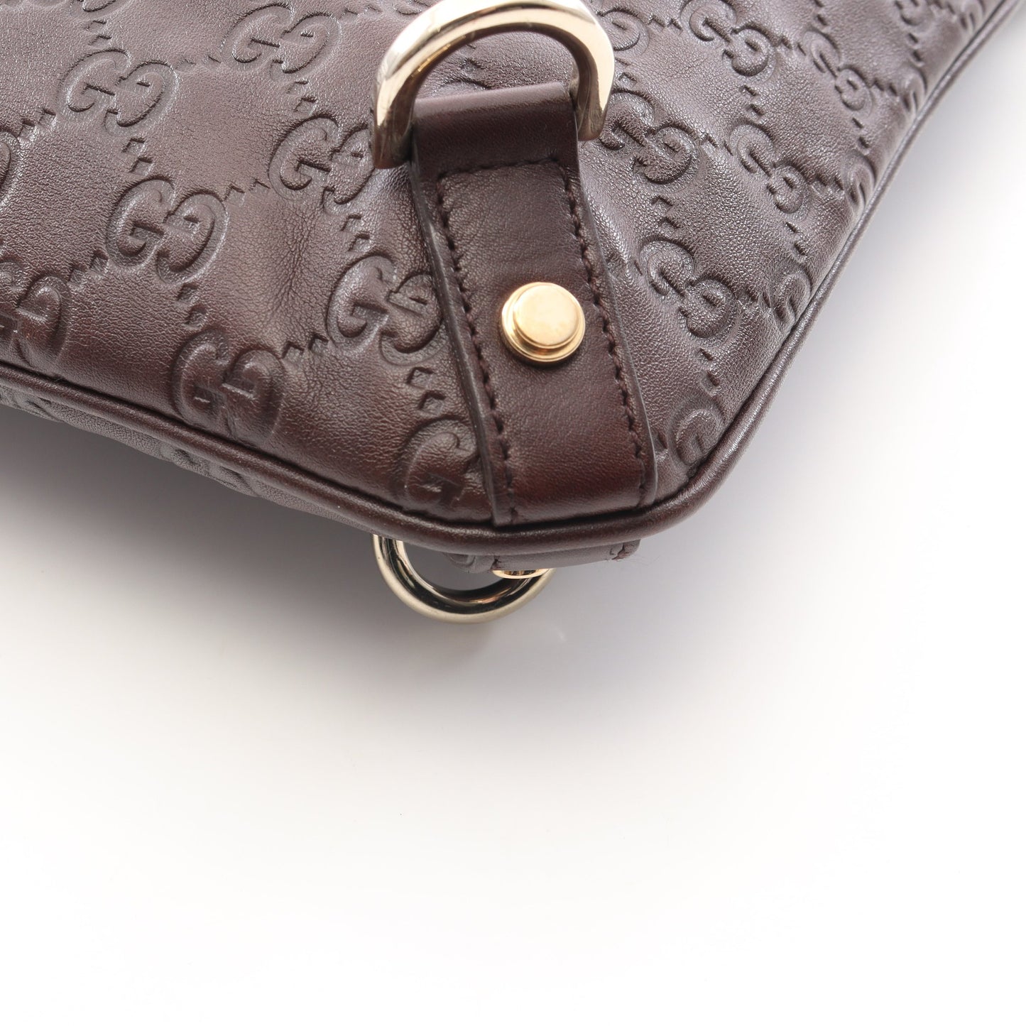 アビー グッチシマ ショルダーバッグ レザー ダークブラウン グッチ バッグ GUCCI