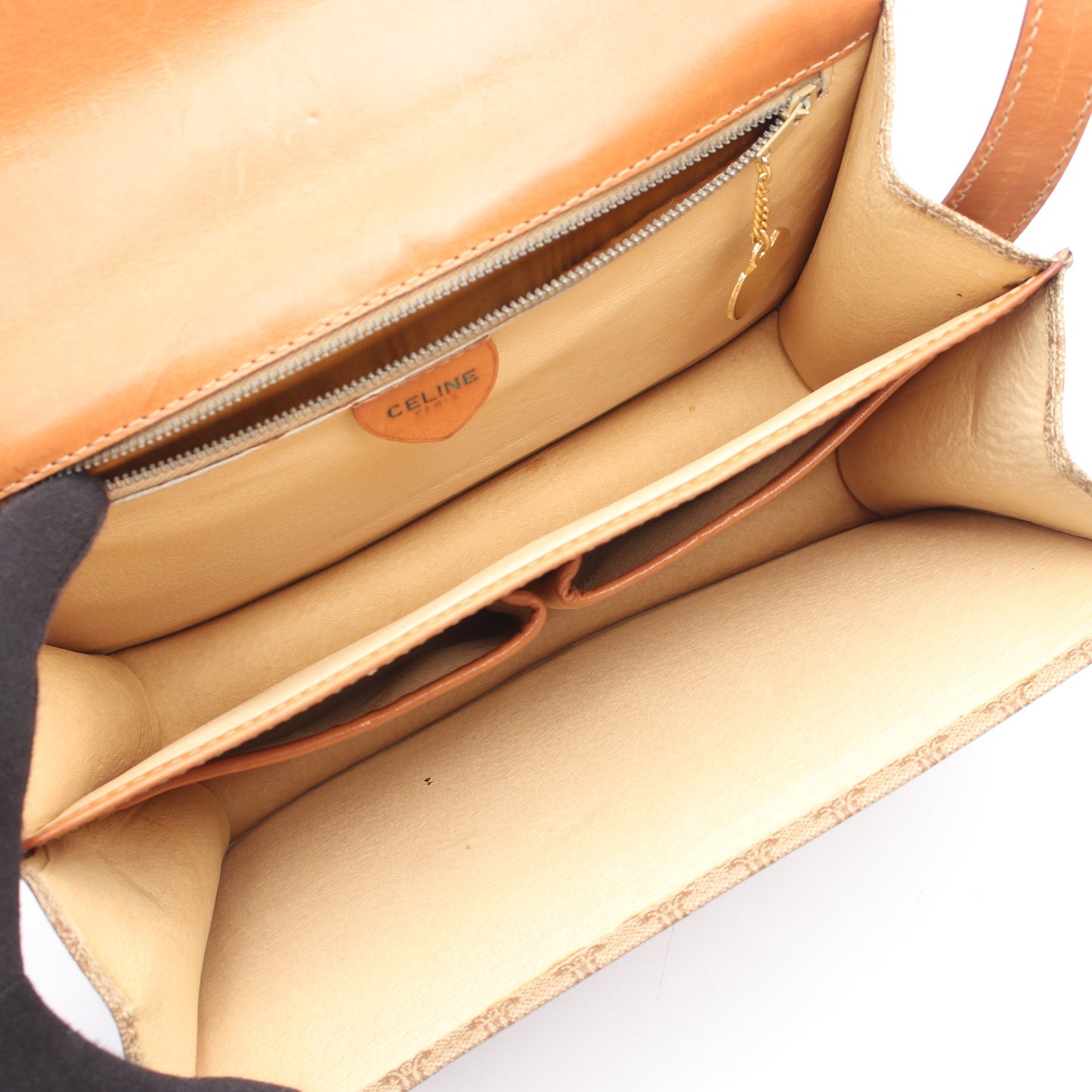 トリオンフ ショルダーバッグ PVC レザー ベージュ ブラウン セリーヌ バッグ CELINE