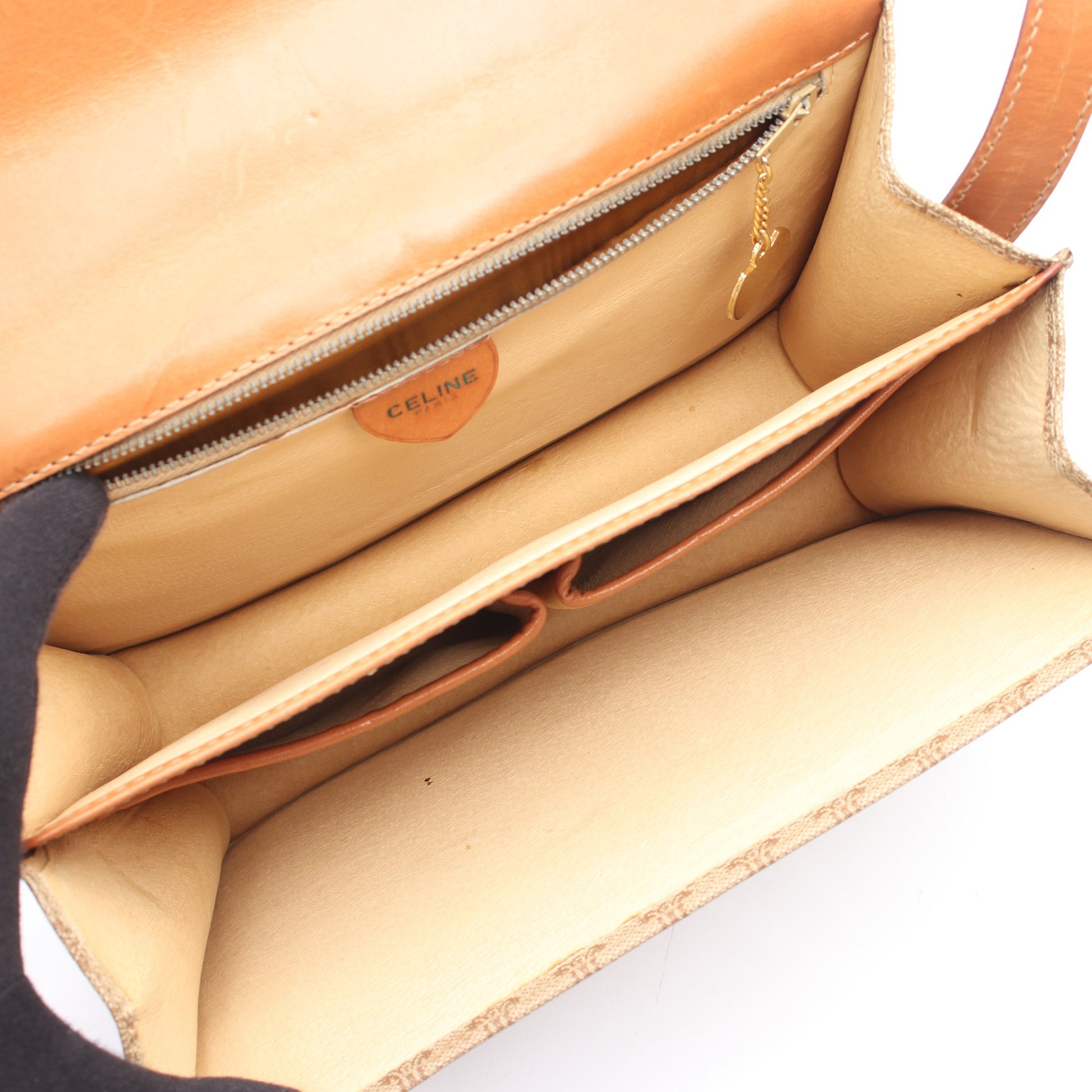 トリオンフ ショルダーバッグ PVC レザー ベージュ ブラウン セリーヌ バッグ CELINE