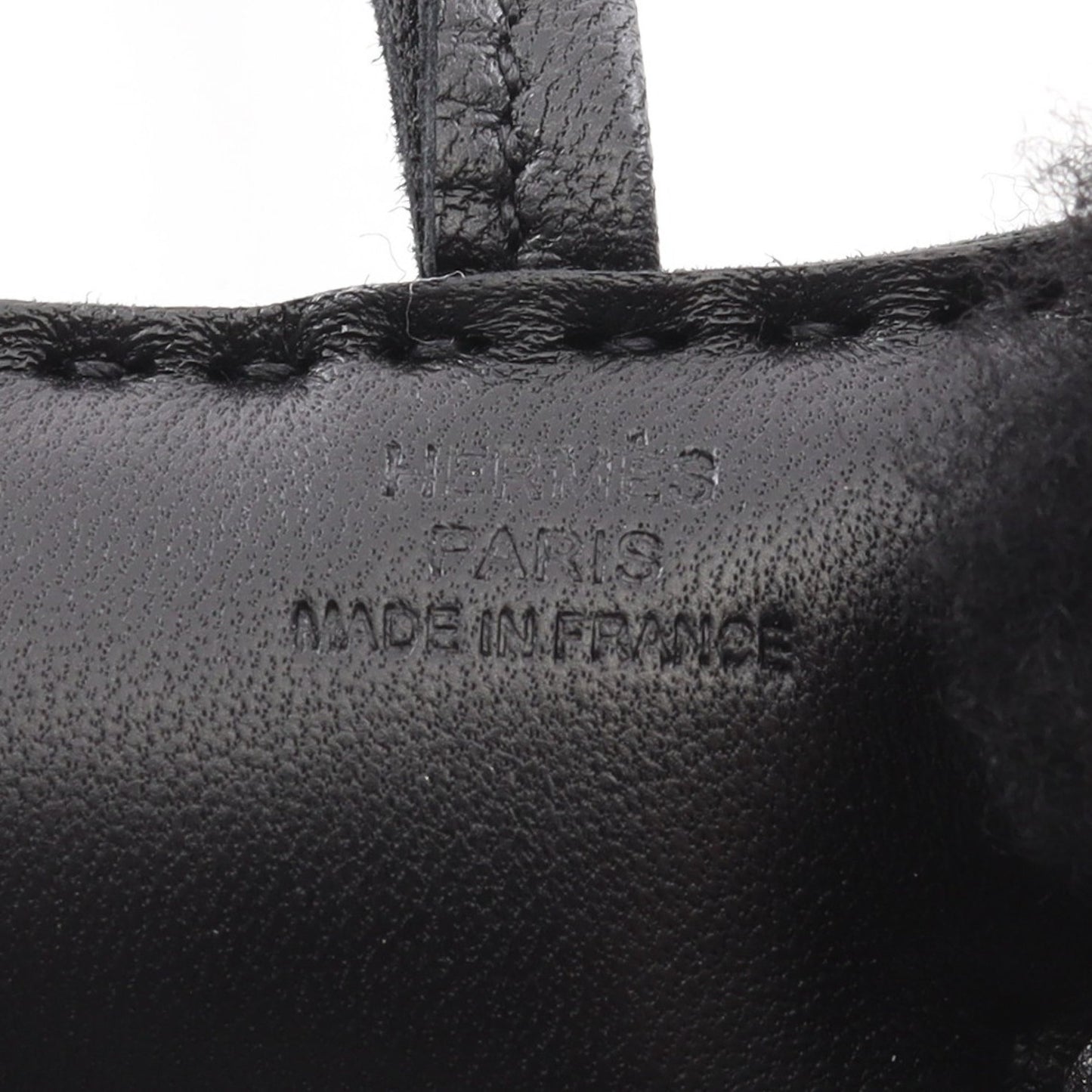 バディチャーム バッグチャーム アニョーミロ ムートン ブラック U刻印 エルメス 財布・小物 HERMES