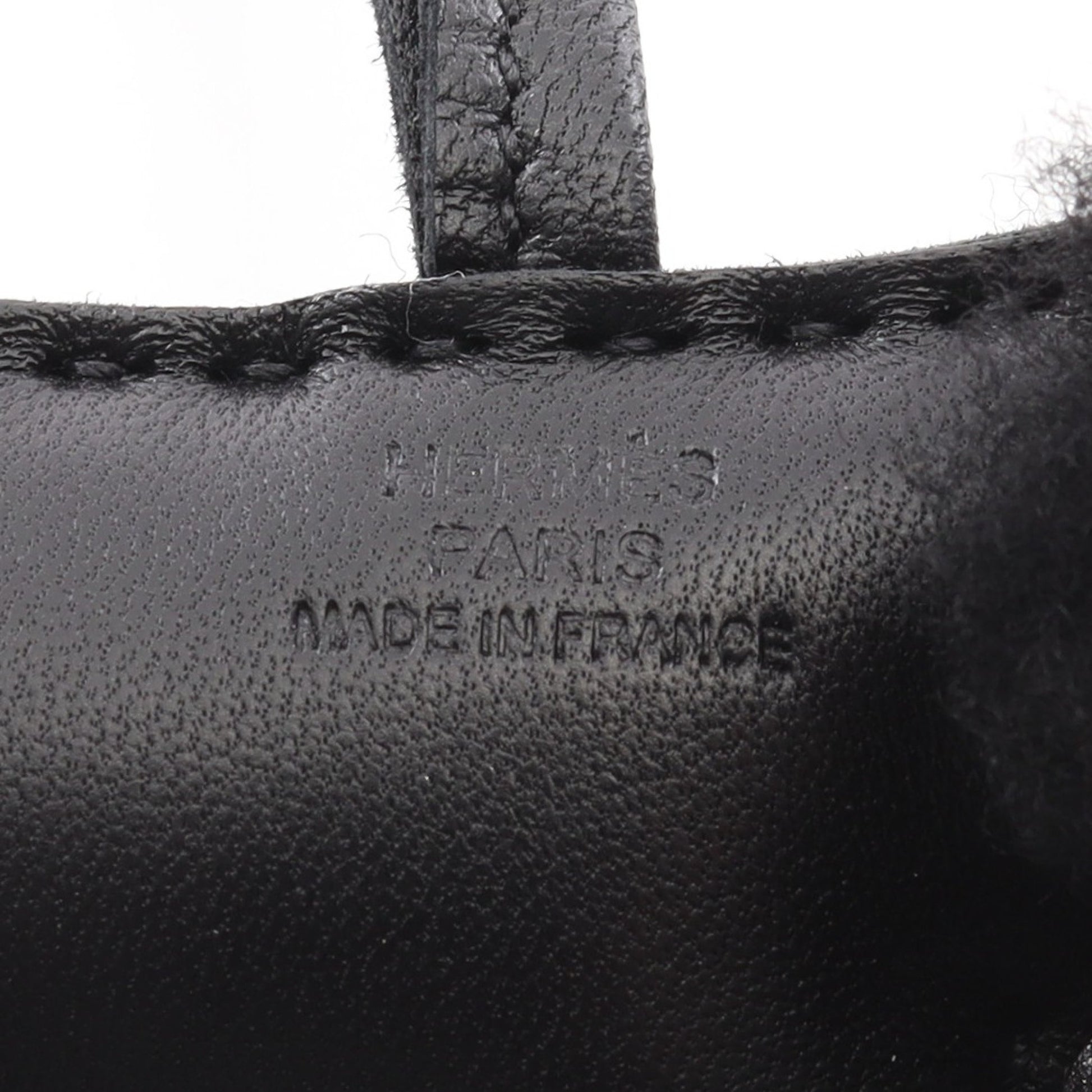 バディチャーム バッグチャーム アニョーミロ ムートン ブラック U刻印 エルメス 財布・小物 HERMES