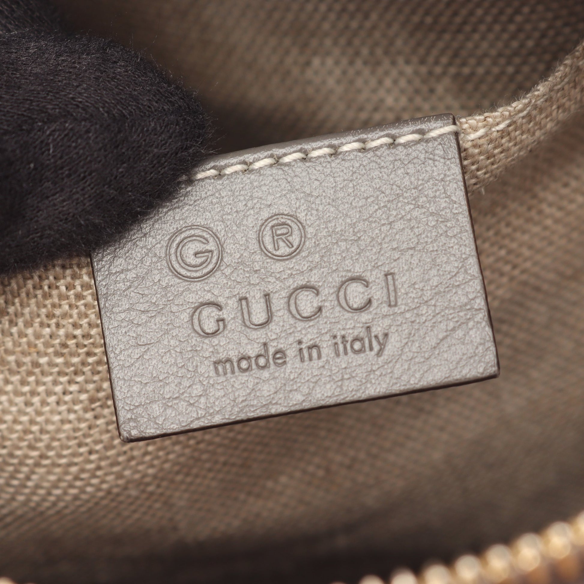 ブリー マイクログッチシマ ショルダーバッグ レザー グレー グッチ バッグ GUCCI