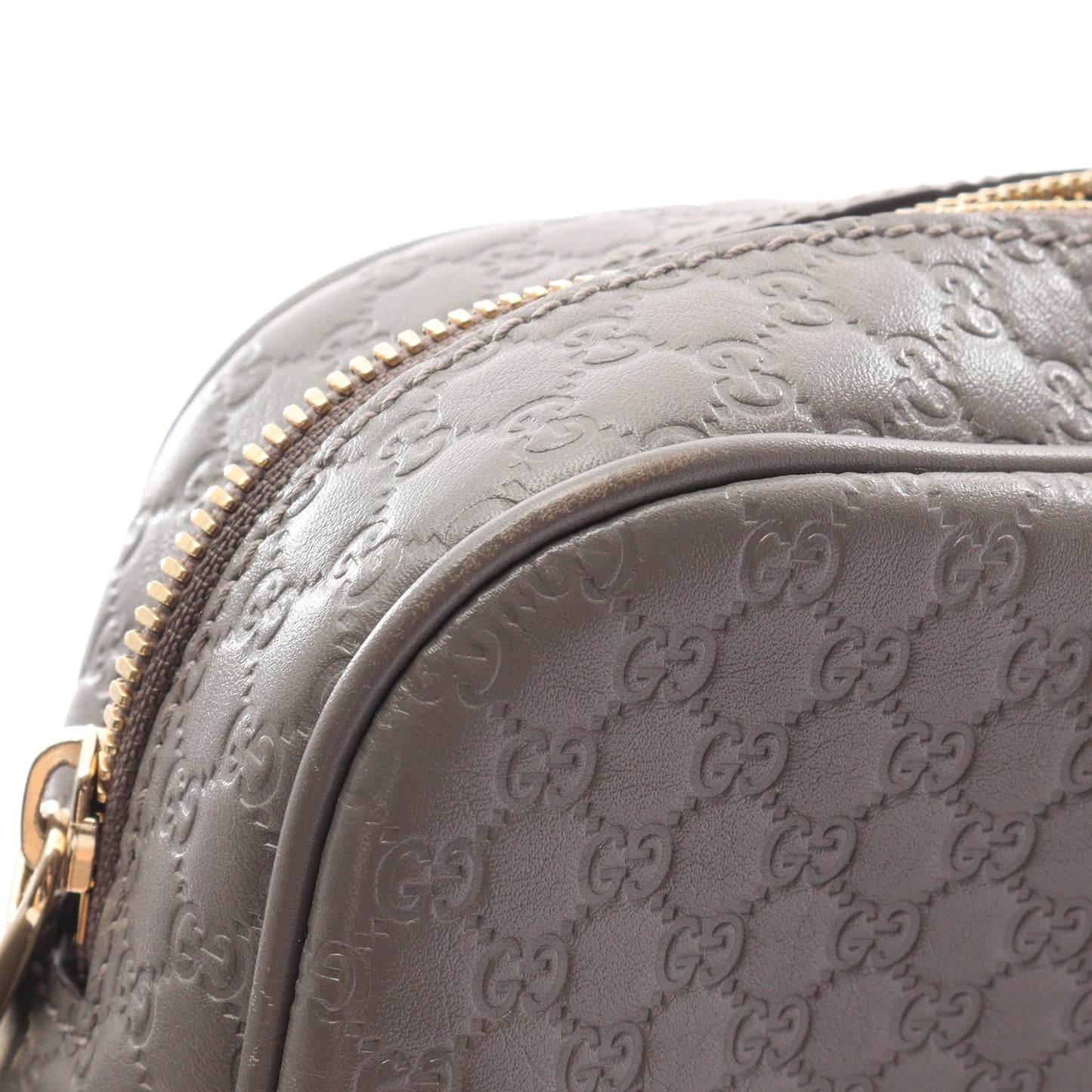 ブリー マイクログッチシマ ショルダーバッグ レザー グレー グッチ バッグ GUCCI