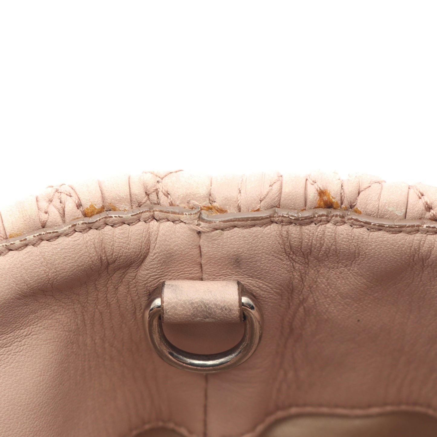 マテラッセ クリスタル 2WAY ハンドバッグ レザー ピンクベージュ ミュウミュウ バッグ miu miu