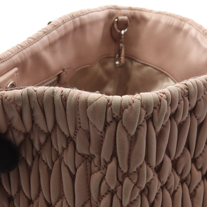 マテラッセ クリスタル 2WAY ハンドバッグ レザー ピンクベージュ ミュウミュウ バッグ miu miu