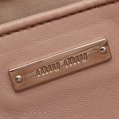 マテラッセ クリスタル 2WAY ハンドバッグ レザー ピンクベージュ ミュウミュウ バッグ miu miu