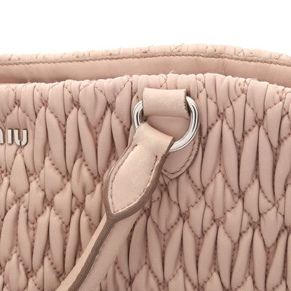 マテラッセ クリスタル 2WAY ハンドバッグ レザー ピンクベージュ ミュウミュウ バッグ miu miu