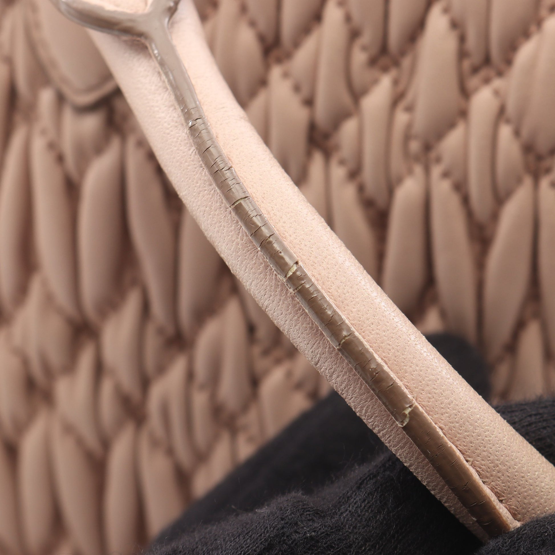 マテラッセ クリスタル 2WAY ハンドバッグ レザー ピンクベージュ ミュウミュウ バッグ miu miu