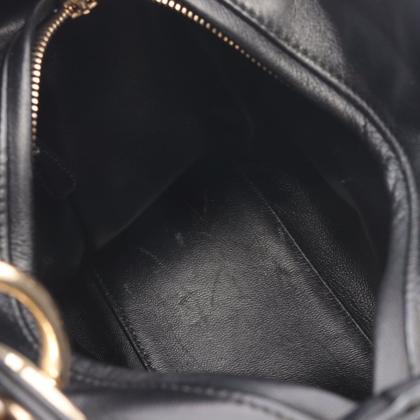 LADY DIOR レディディオール ミディアム カナージュ フェイクパール 2WAY ハンドバッグ レザー ブラック クリスチャンディオール バッグ Christian Dior