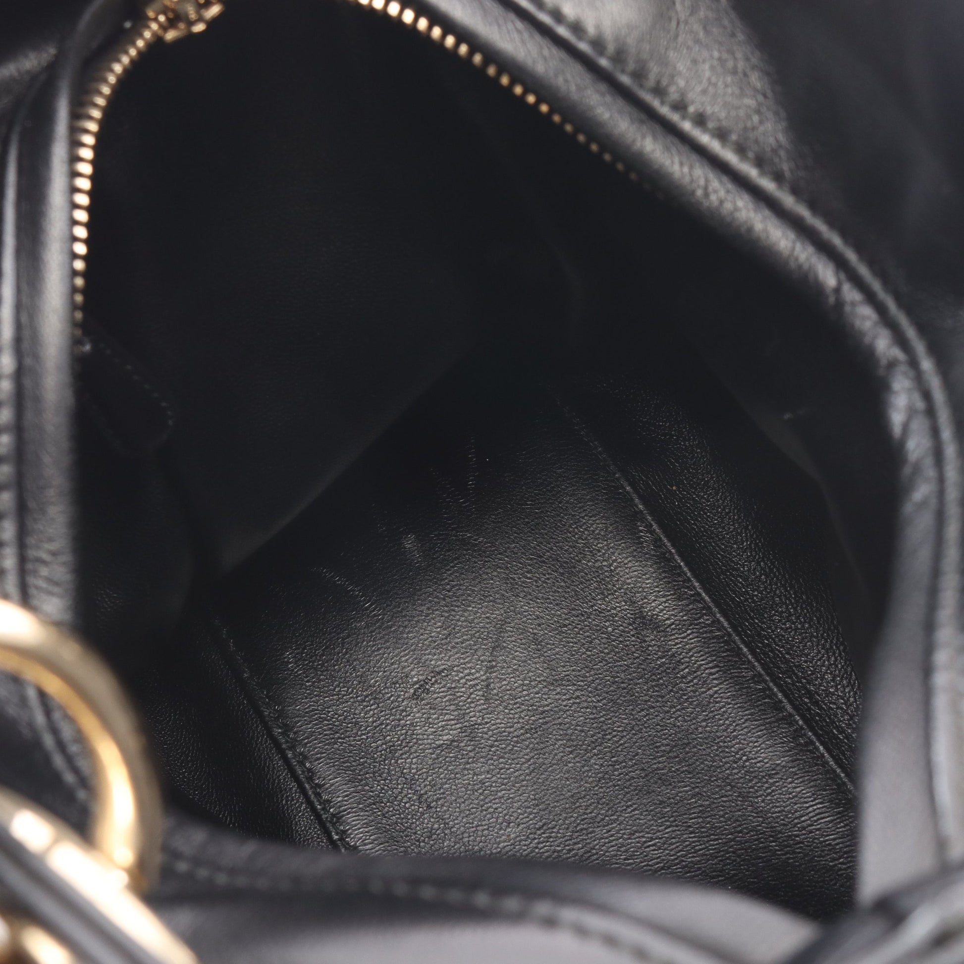 LADY DIOR レディディオール ミディアム カナージュ フェイクパール 2WAY ハンドバッグ レザー ブラック クリスチャンディオール バッグ Christian Dior