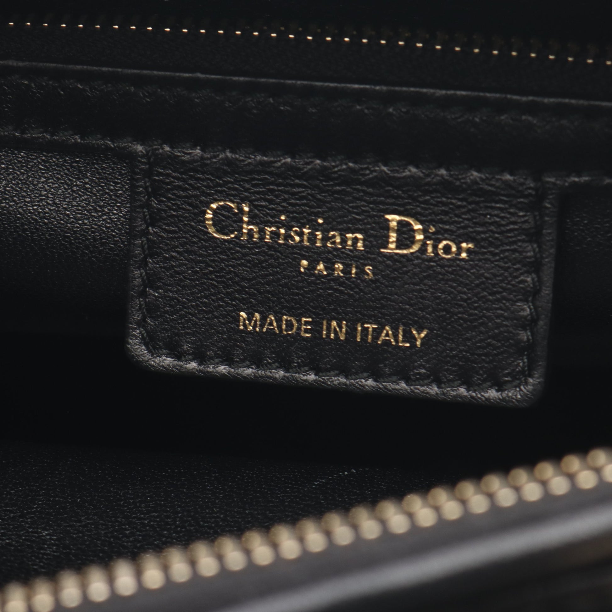 LADY DIOR レディディオール ミディアム カナージュ フェイクパール 2WAY ハンドバッグ レザー ブラック クリスチャンディオール バッグ Christian Dior