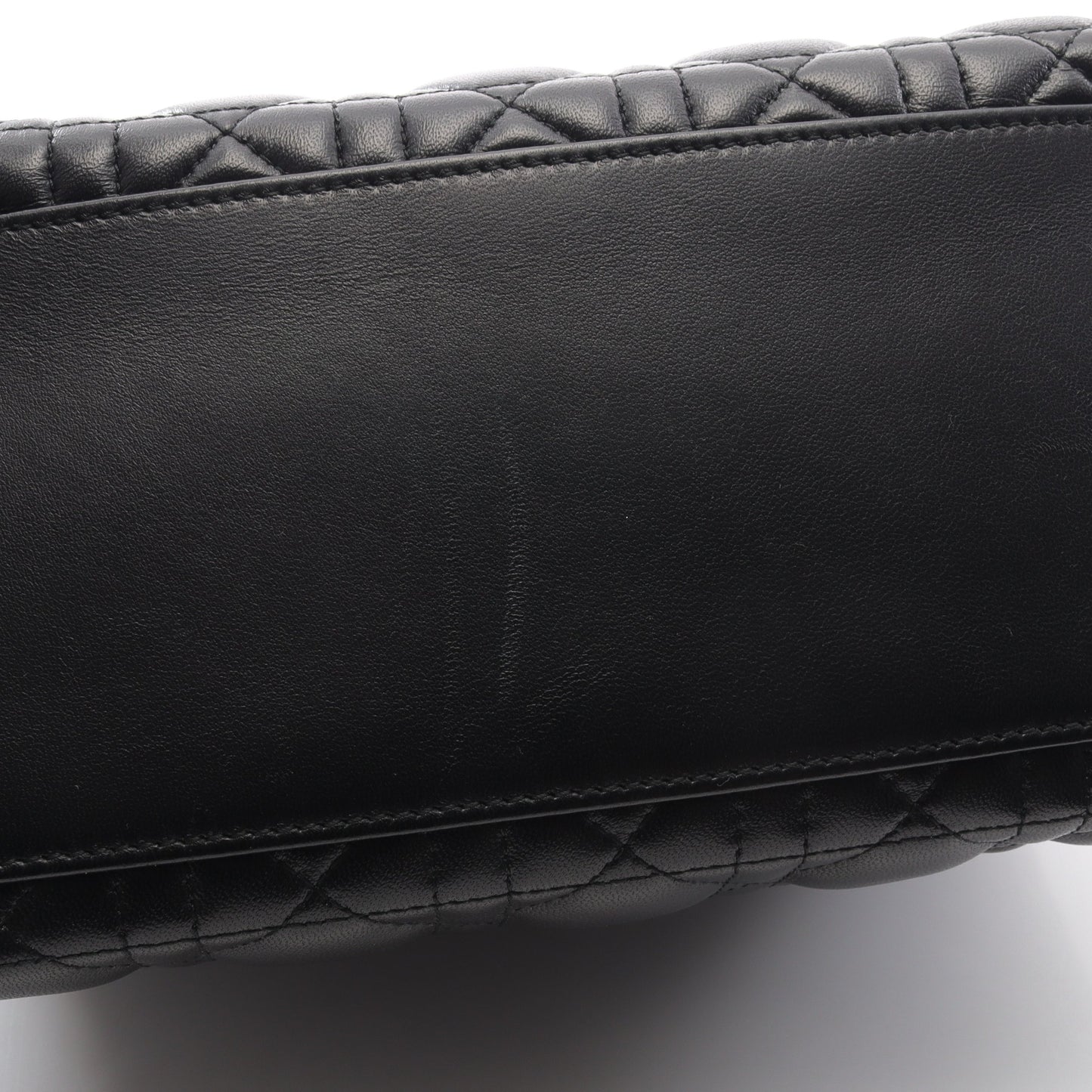 LADY DIOR レディディオール ミディアム カナージュ フェイクパール 2WAY ハンドバッグ レザー ブラック クリスチャンディオール バッグ Christian Dior