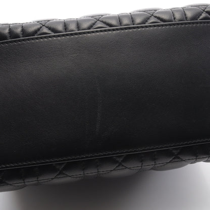 LADY DIOR レディディオール ミディアム カナージュ フェイクパール 2WAY ハンドバッグ レザー ブラック クリスチャンディオール バッグ Christian Dior