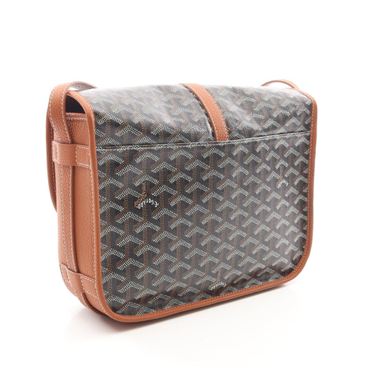 ベルヴェデーレMM ショルダーバッグ コーティングキャンバス レザー ブラック ブラウン ゴヤール バッグ GOYARD