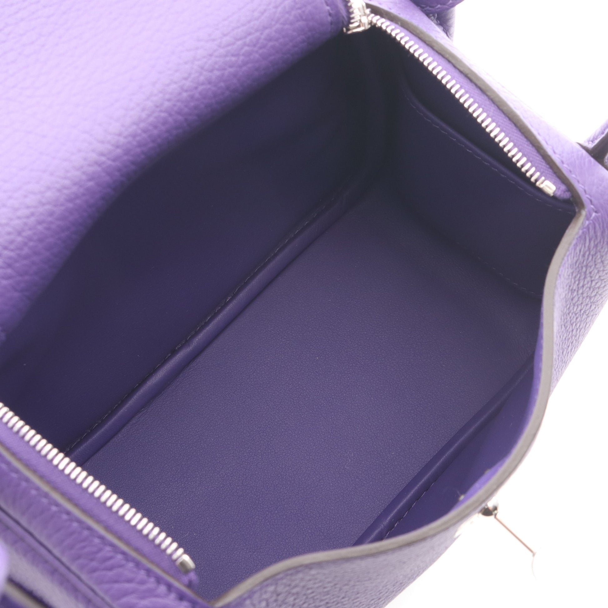 リンディ ミニ 2WAY ショルダーバッグ トリヨンクレマンス パープル シルバー金具 G刻印 エルメス バッグ HERMES