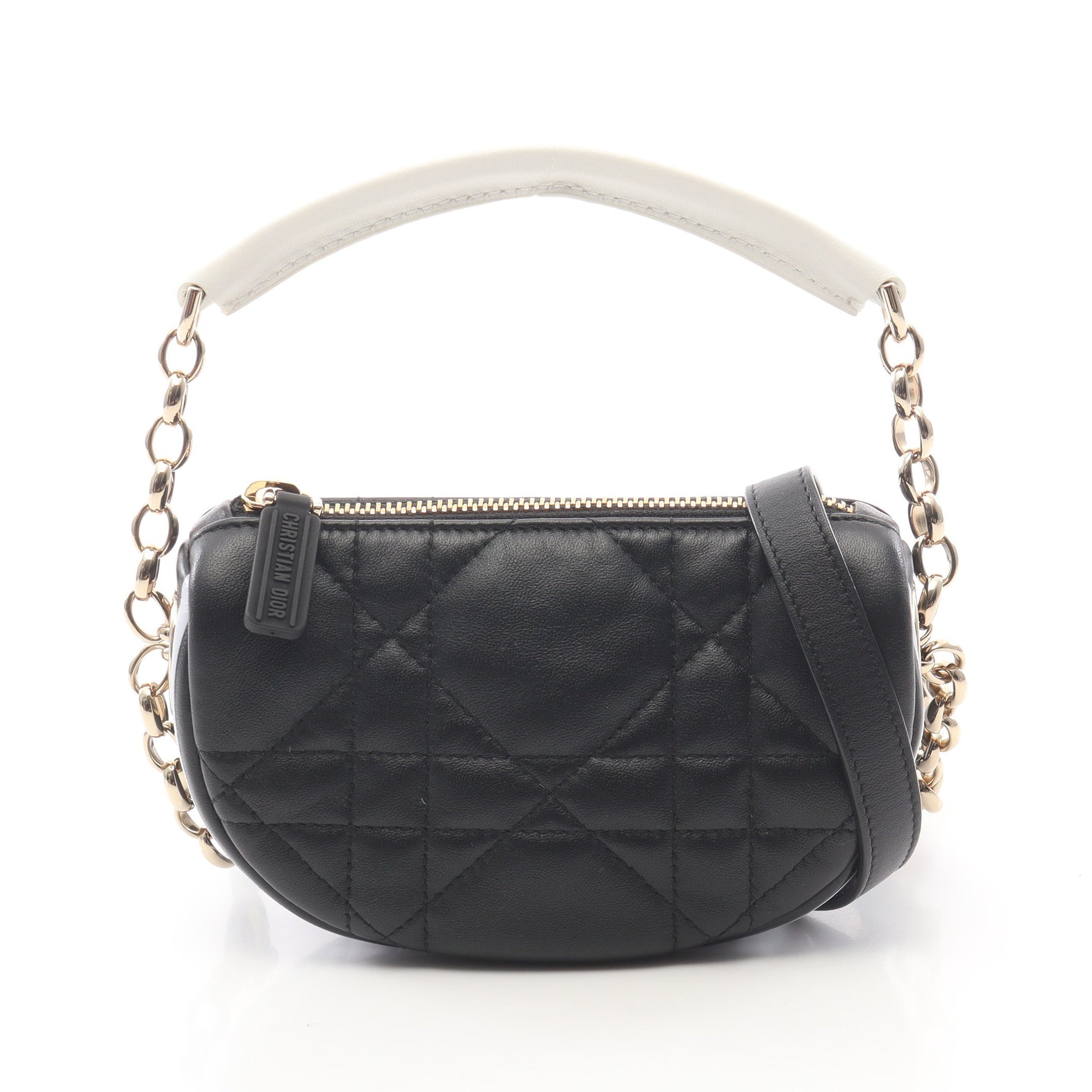 DIOR VIBE MICRO BAG ヴァイブ マイクロ 2WAY チェーンショルダーバッグ レザー ブラック ホワイト クリスチャンディオール バッグ Christian Dior