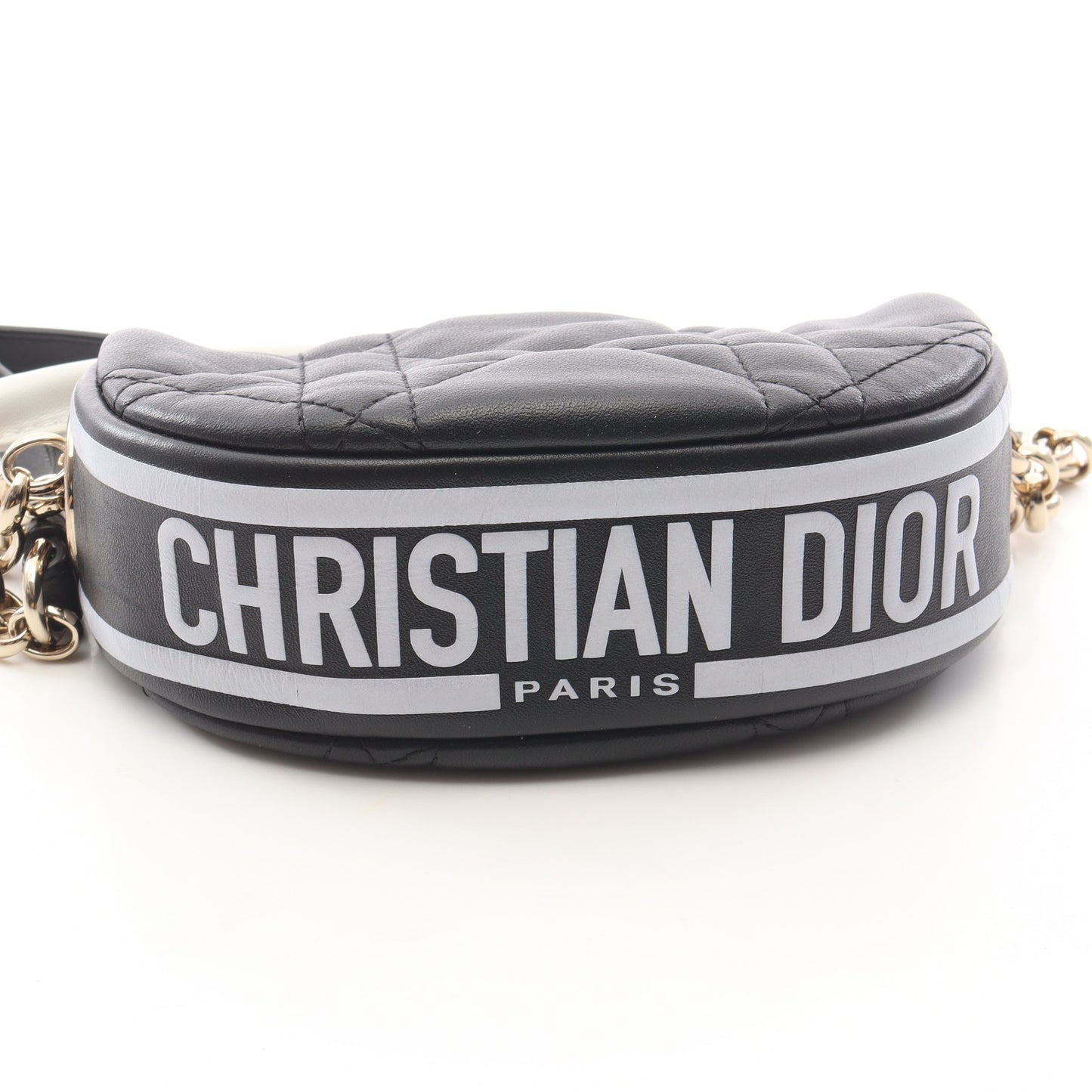 DIOR VIBE MICRO BAG ヴァイブ マイクロ 2WAY チェーンショルダーバッグ レザー ブラック ホワイト クリスチャンディオール バッグ Christian Dior