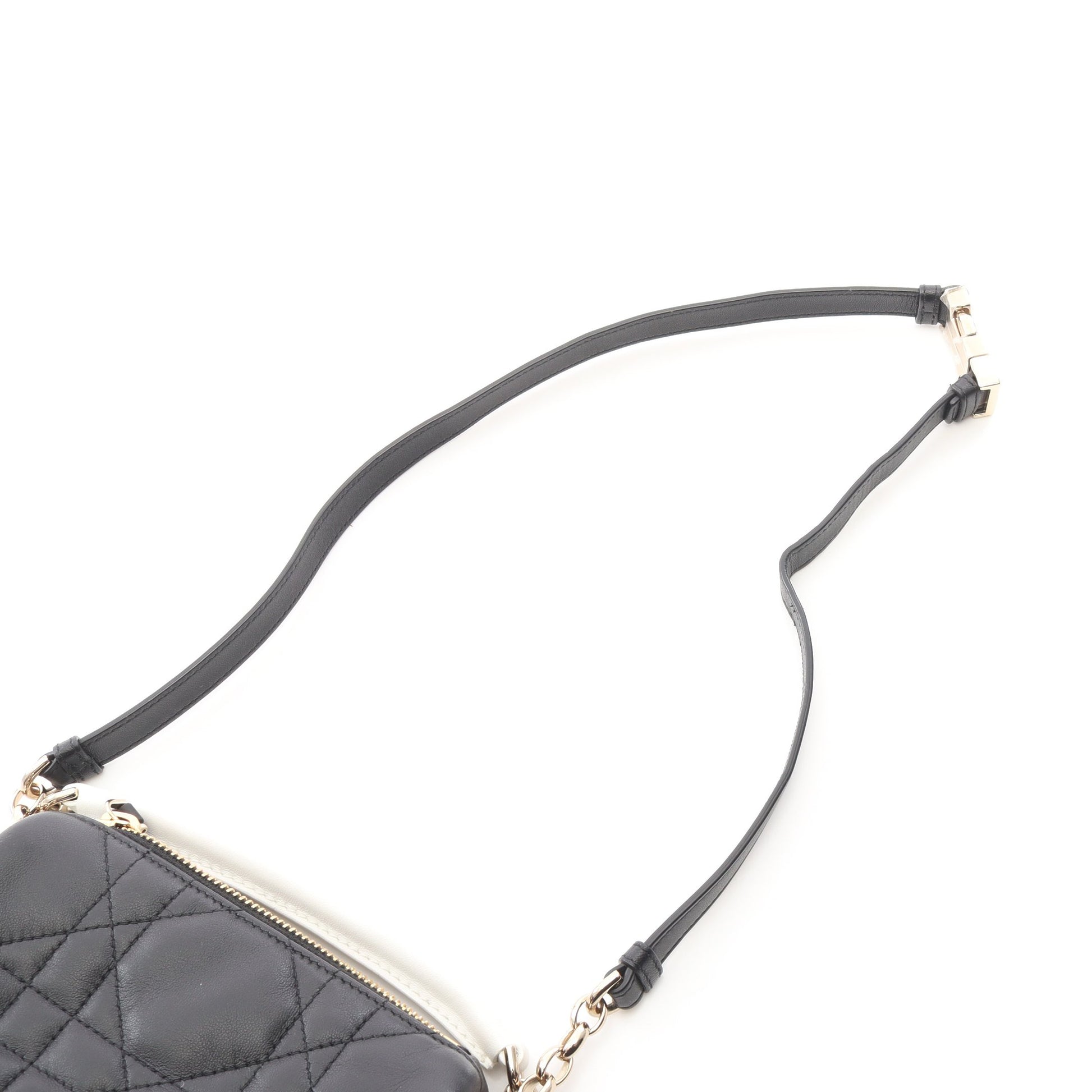 DIOR VIBE MICRO BAG ヴァイブ マイクロ 2WAY チェーンショルダーバッグ レザー ブラック ホワイト クリスチャンディオール バッグ Christian Dior