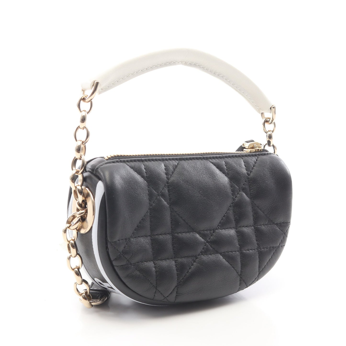 DIOR VIBE MICRO BAG ヴァイブ マイクロ 2WAY チェーンショルダーバッグ レザー ブラック ホワイト クリスチャンディオール バッグ Christian Dior
