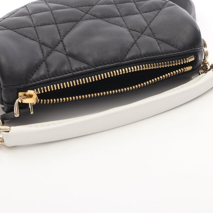 DIOR VIBE MICRO BAG ヴァイブ マイクロ 2WAY チェーンショルダーバッグ レザー ブラック ホワイト クリスチャンディオール バッグ Christian Dior