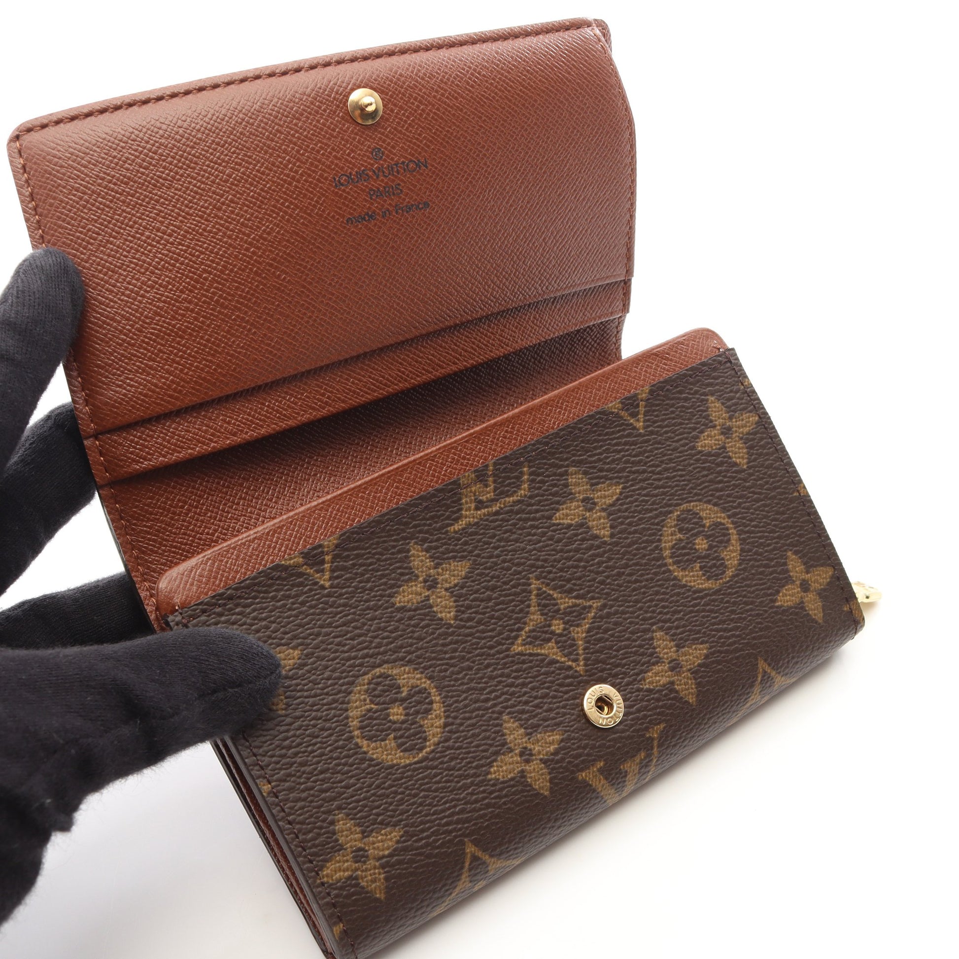 ポルトモネ ビエ トレゾール モノグラム 二つ折り財布 PVC レザー ブラウン ルイヴィトン 財布・小物 LOUIS VUITTON