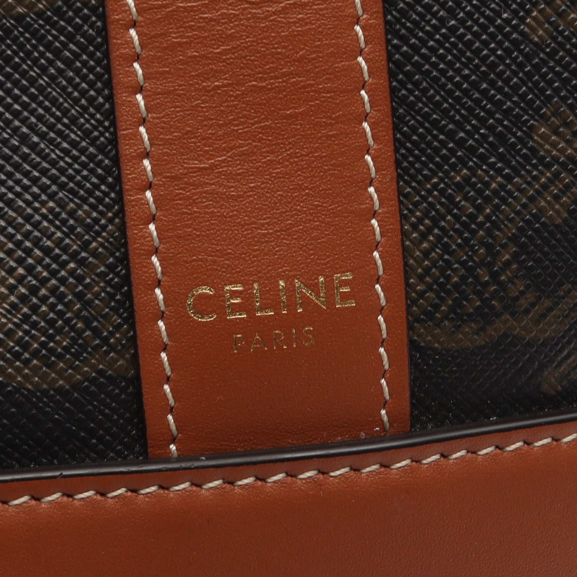 スモールバケット トリオンフ ショルダーバッグ PVC レザー ブラック ブラウン セリーヌ バッグ CELINE