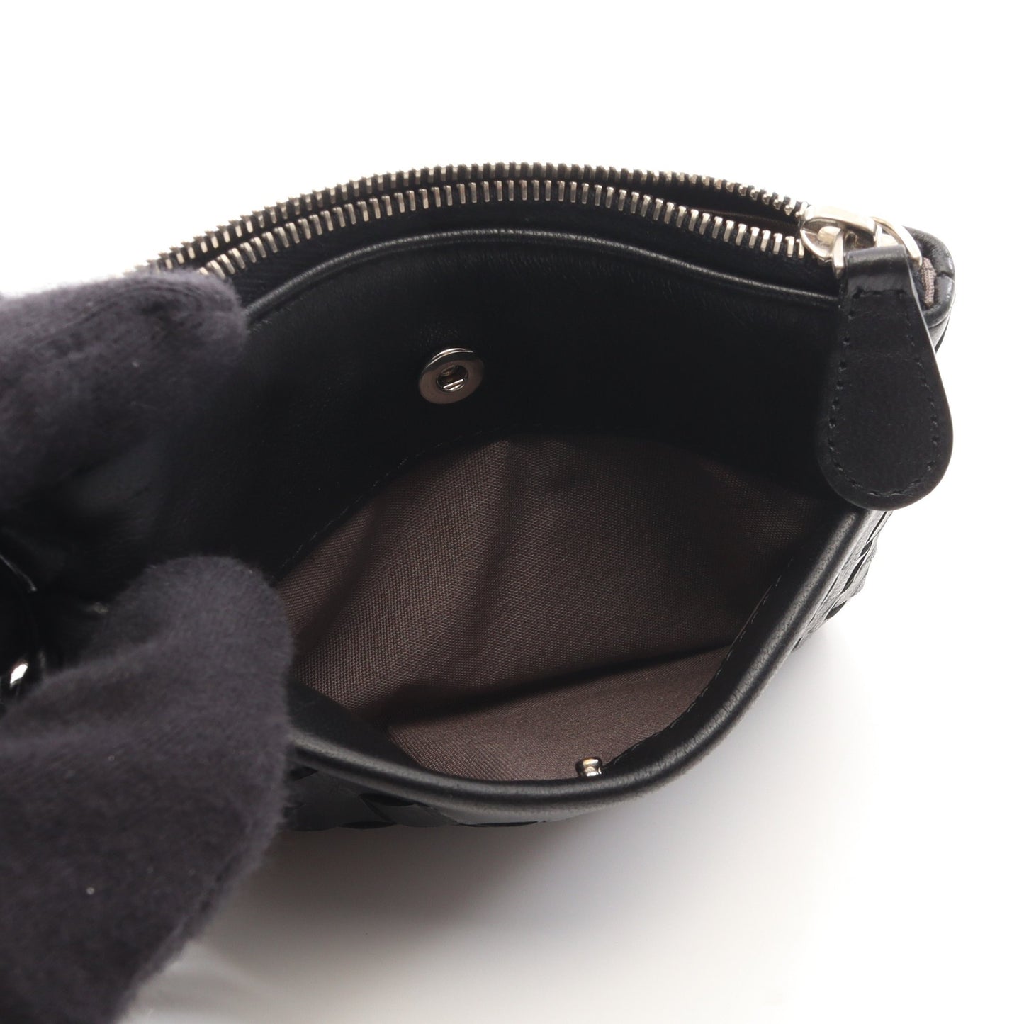 イントレチャート キーリング付き コインケース レザー ブラック ボッテガヴェネタ 財布・小物 BOTTEGA VENETA