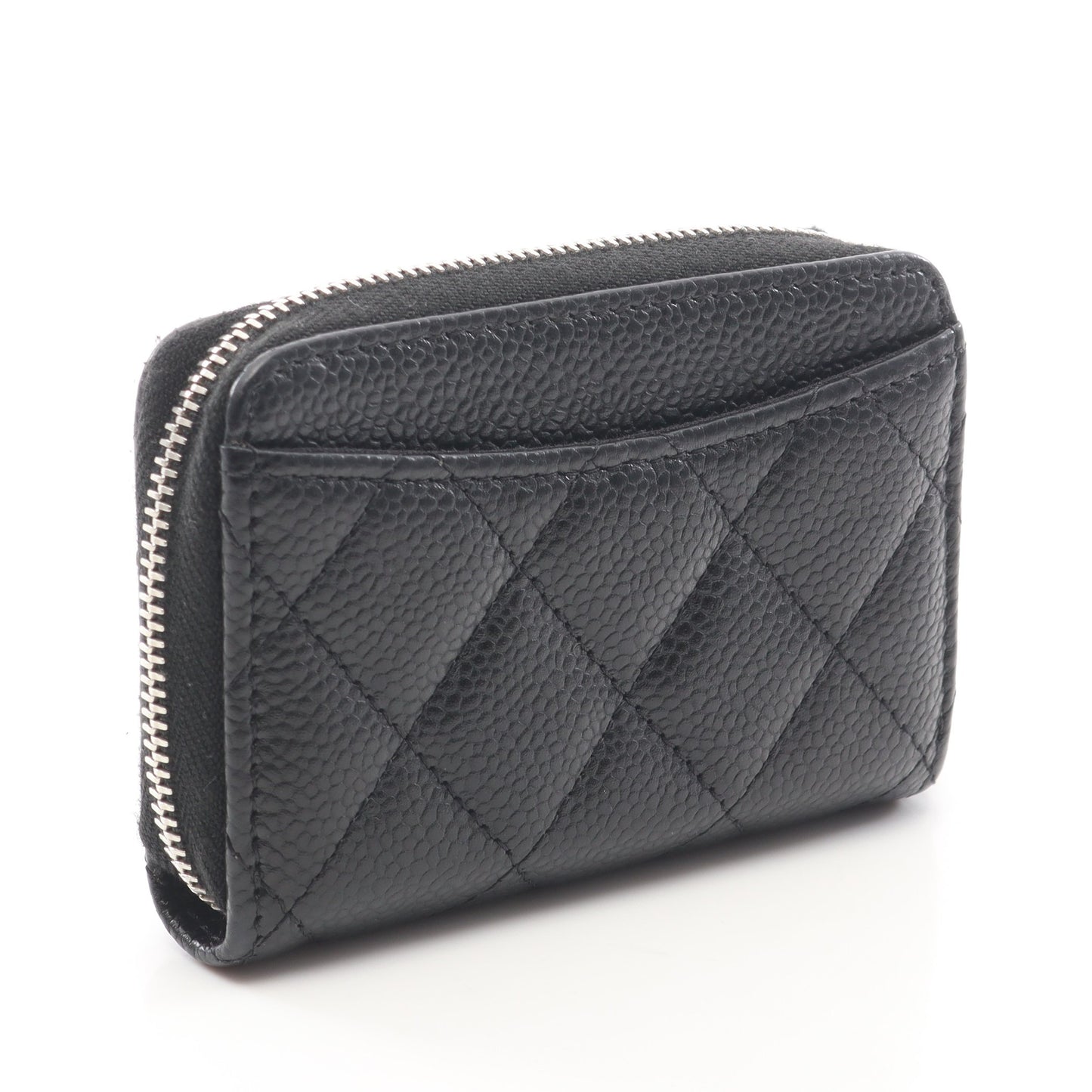 クラシック ジップ コインパース マトラッセ コインケース キャビアスキン ブラック シルバー金具 シャネル 財布・小物 CHANEL