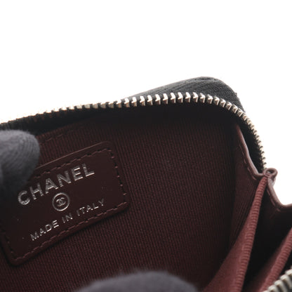 クラシック ジップ コインパース マトラッセ コインケース キャビアスキン ブラック シルバー金具 シャネル 財布・小物 CHANEL