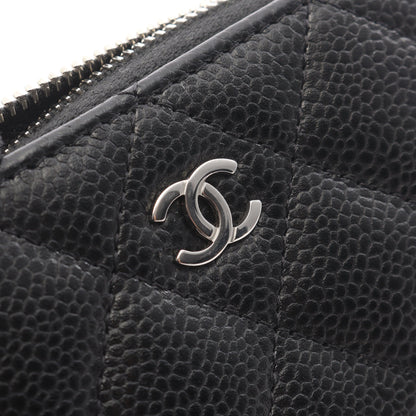 クラシック ジップ コインパース マトラッセ コインケース キャビアスキン ブラック シルバー金具 シャネル 財布・小物 CHANEL
