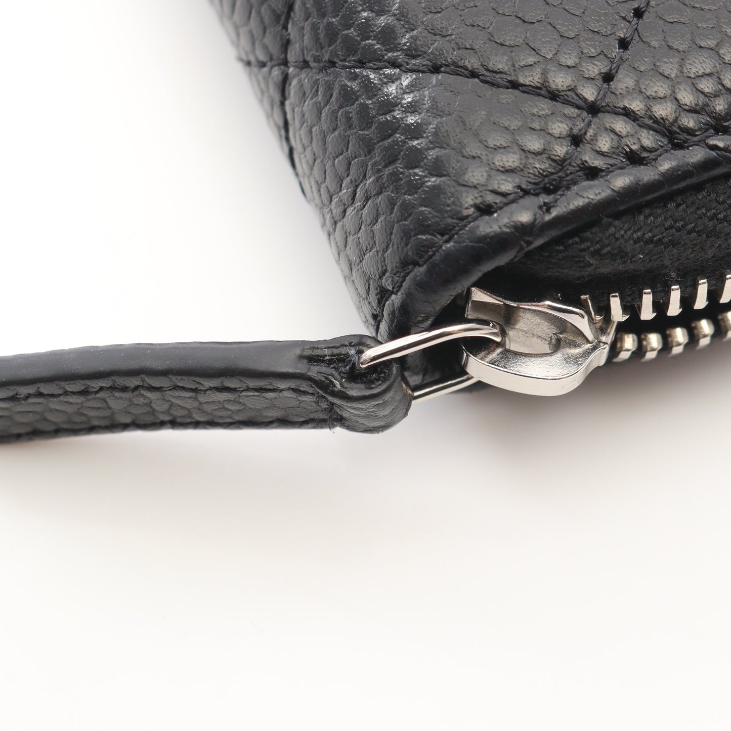 クラシック ジップ コインパース マトラッセ コインケース キャビアスキン ブラック シルバー金具 シャネル 財布・小物 CHANEL