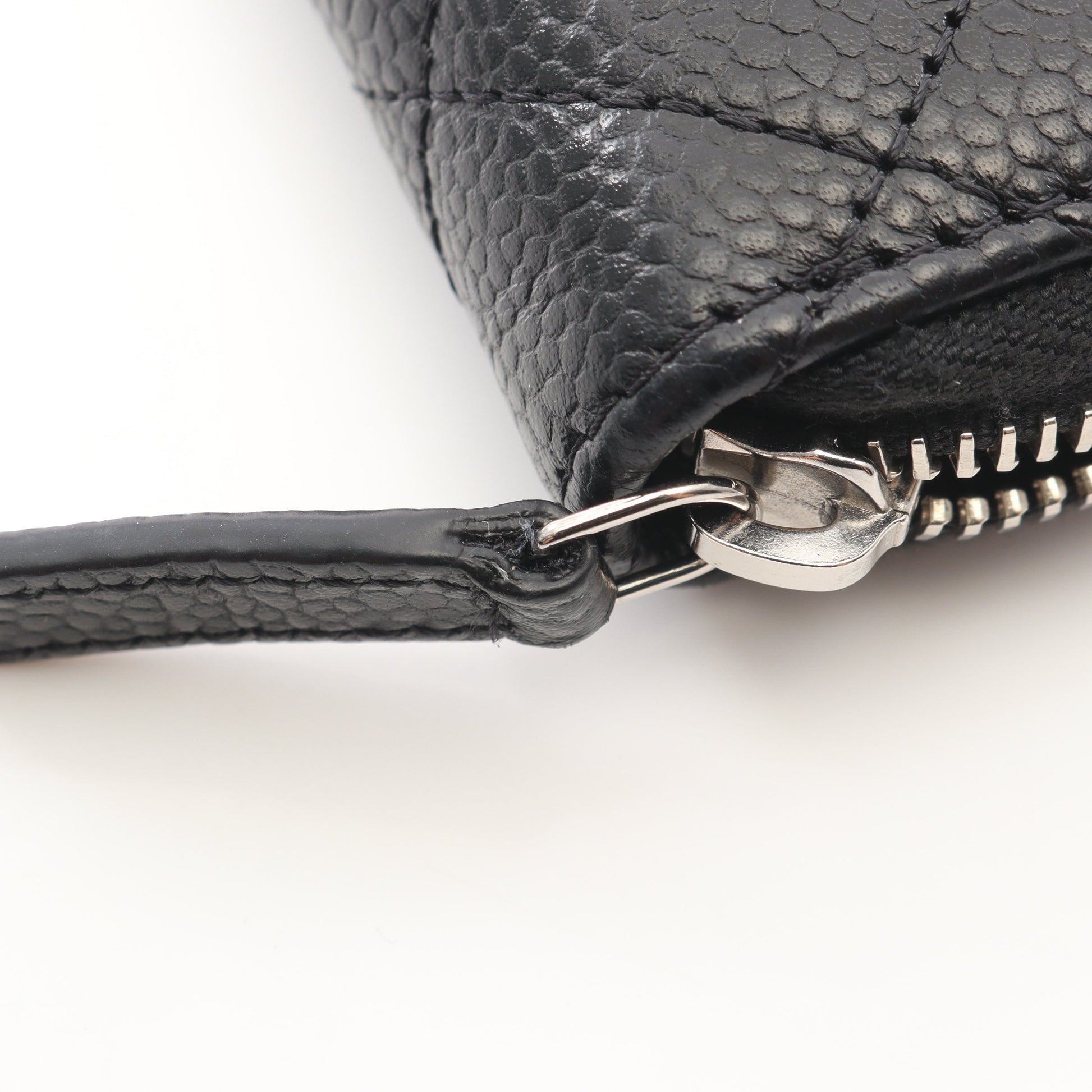 クラシック ジップ コインパース マトラッセ コインケース キャビアスキン ブラック シルバー金具 シャネル 財布・小物 CHANEL