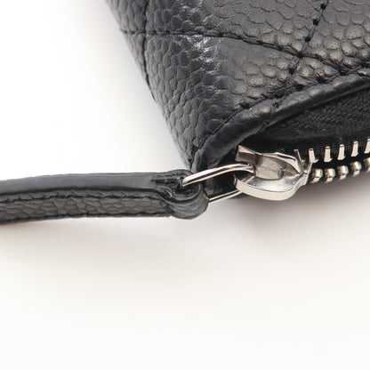クラシック ジップ コインパース マトラッセ コインケース キャビアスキン ブラック シルバー金具 シャネル 財布・小物 CHANEL