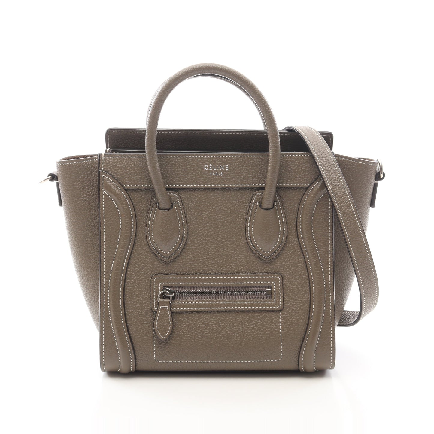 ラゲージ ナノショッパー 2WAY ハンドバッグ レザー グレーベージュ セリーヌ バッグ CELINE