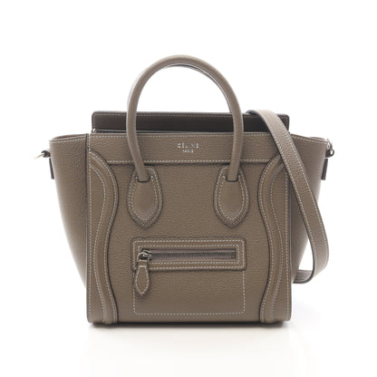 ラゲージ ナノショッパー 2WAY ハンドバッグ レザー グレーベージュ セリーヌ バッグ CELINE
