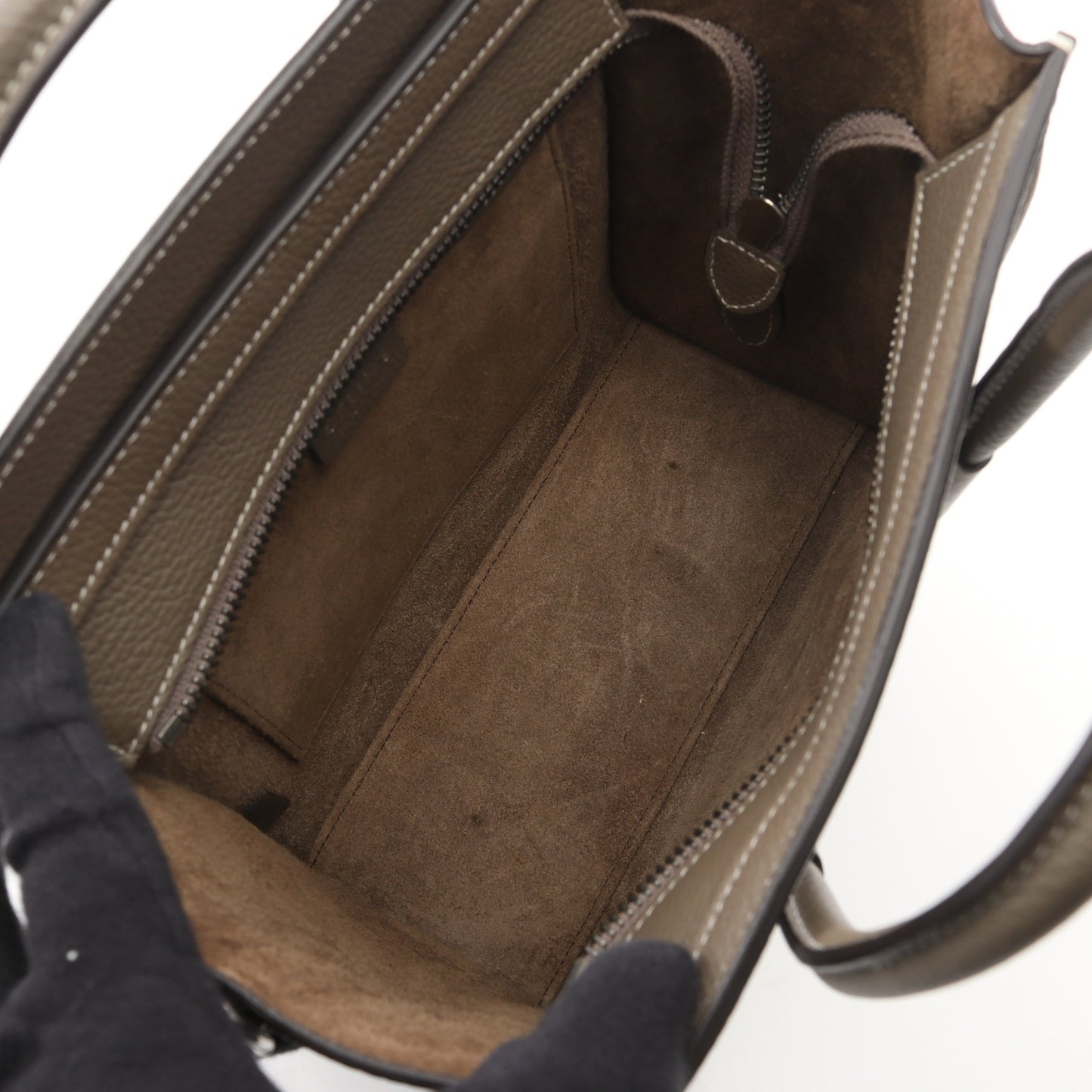 ラゲージ ナノショッパー 2WAY ハンドバッグ レザー グレーベージュ セリーヌ バッグ CELINE