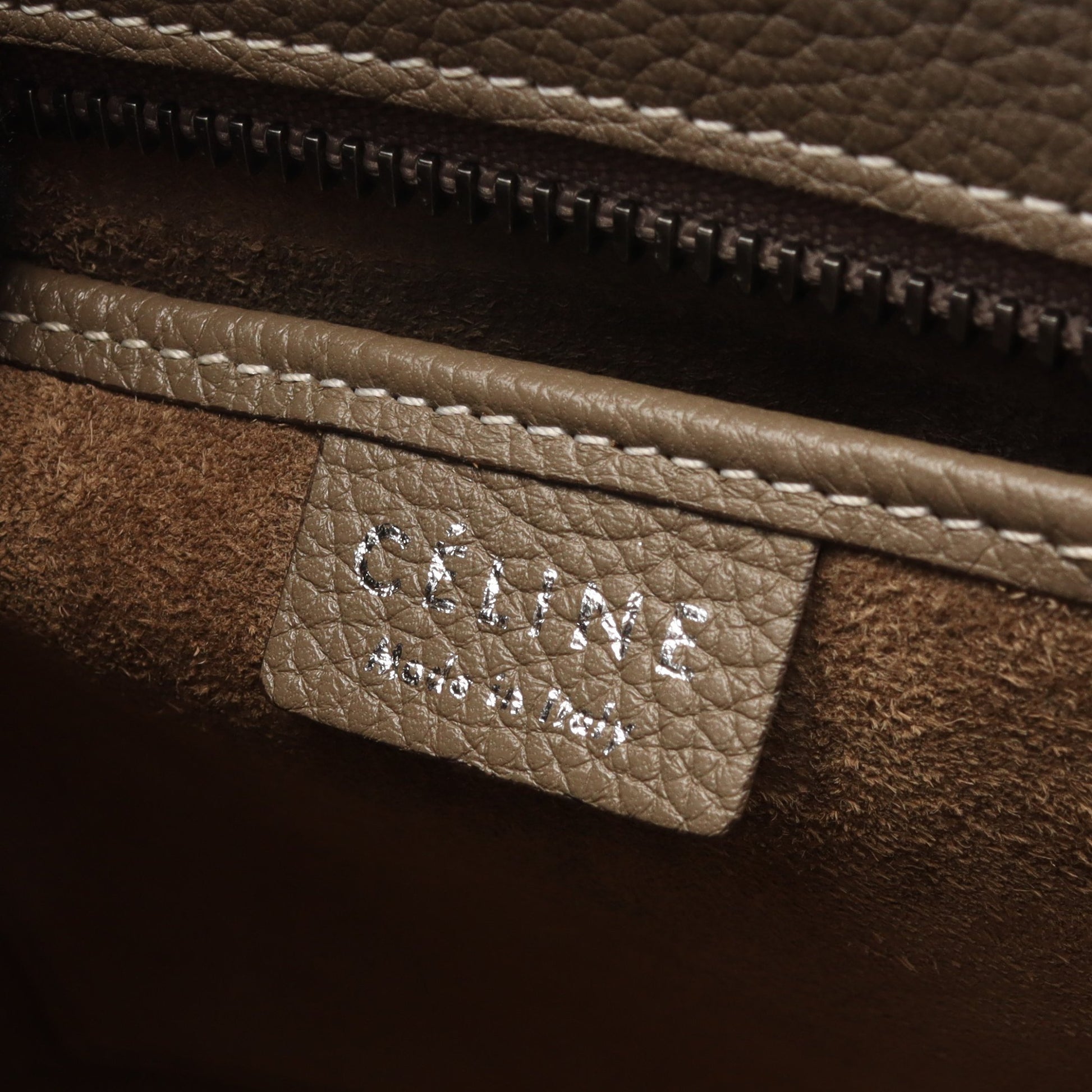 ラゲージ ナノショッパー 2WAY ハンドバッグ レザー グレーベージュ セリーヌ バッグ CELINE