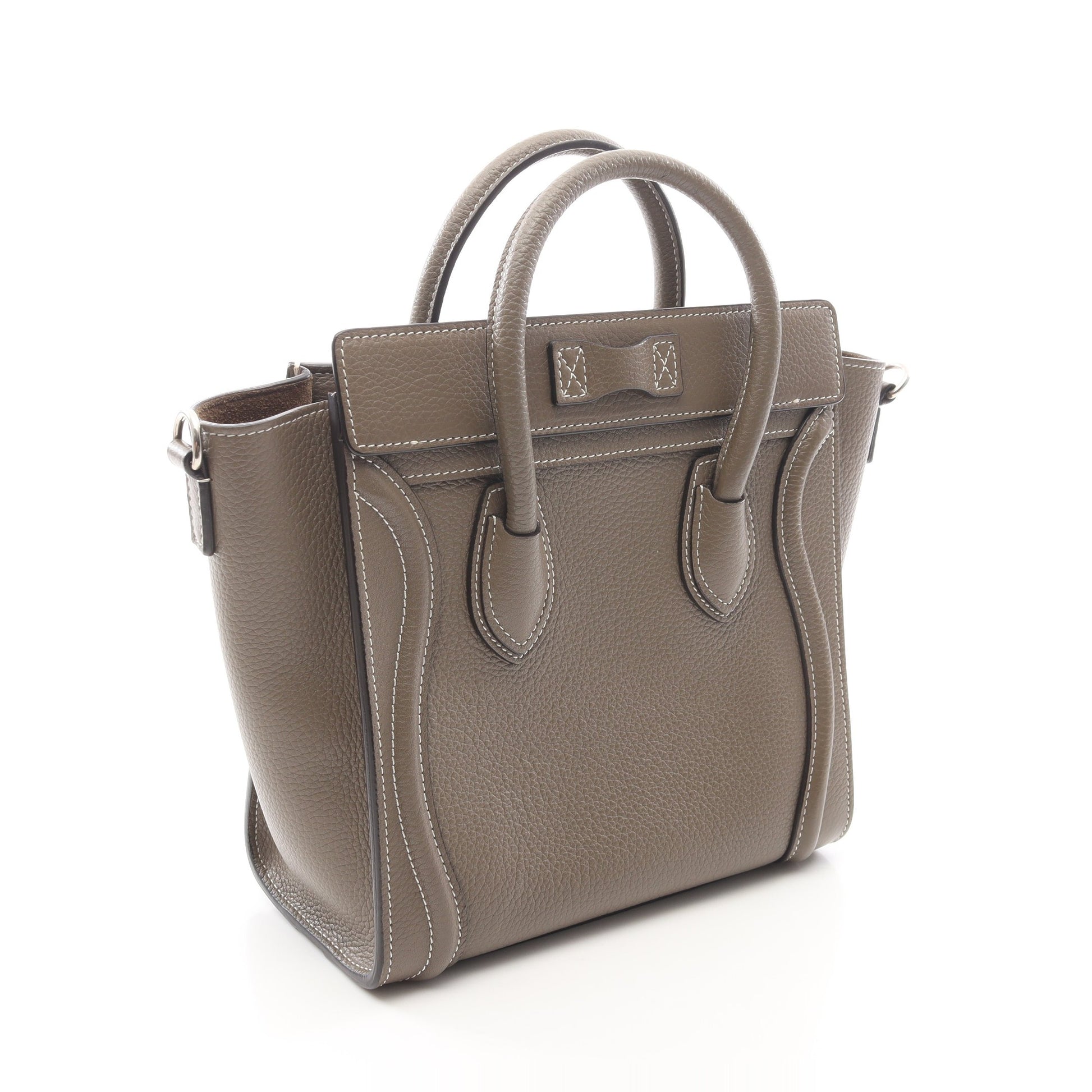 ラゲージ ナノショッパー 2WAY ハンドバッグ レザー グレーベージュ セリーヌ バッグ CELINE
