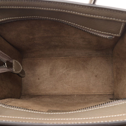 ラゲージ ナノショッパー 2WAY ハンドバッグ レザー グレーベージュ セリーヌ バッグ CELINE