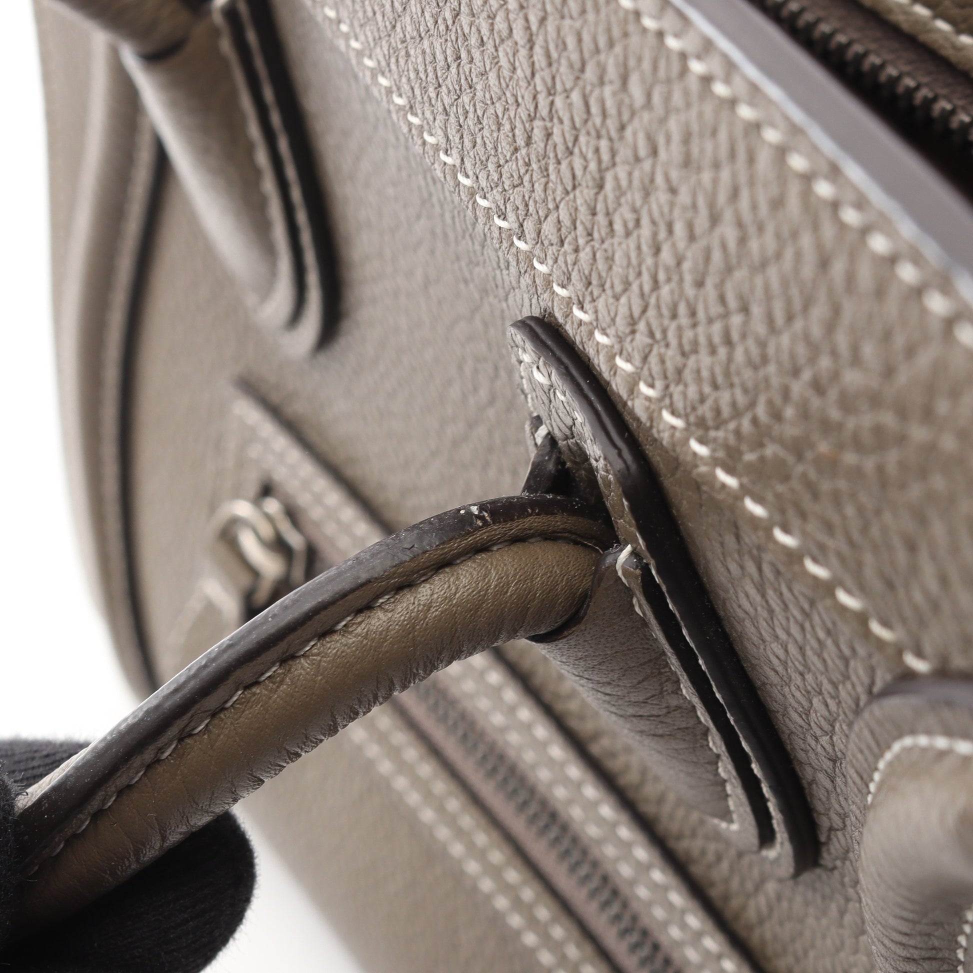ラゲージ ナノショッパー 2WAY ハンドバッグ レザー グレーベージュ セリーヌ バッグ CELINE