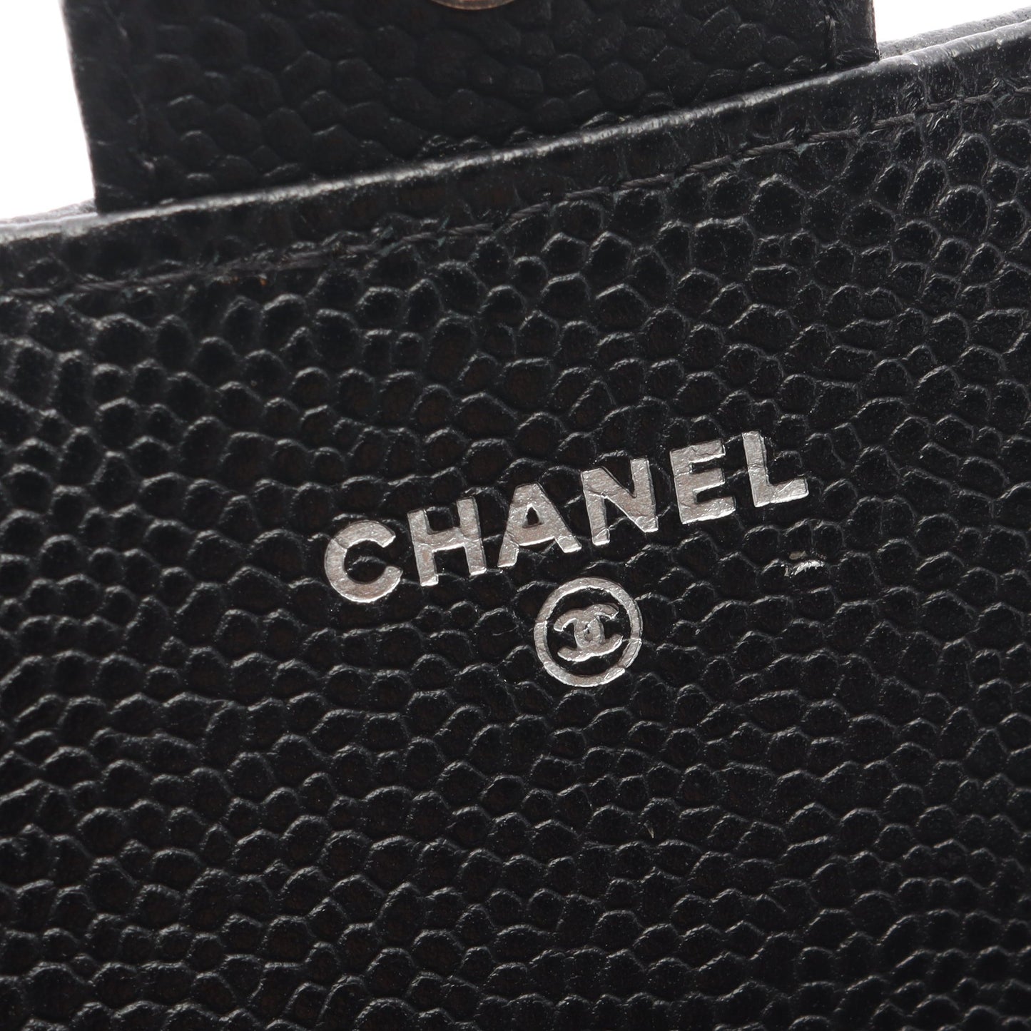 マトラッセ 二つ折り長財布 キャビアスキン ブラック シルバー金具 シャネル 財布・小物 CHANEL