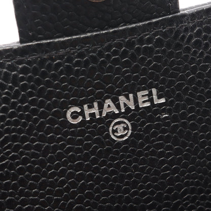 マトラッセ 二つ折り長財布 キャビアスキン ブラック シルバー金具 シャネル 財布・小物 CHANEL
