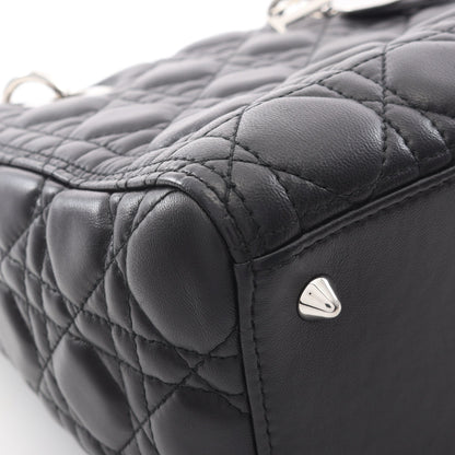 LADY DIOR レディディオール ミディアム 2WAY ハンドバッグ レザー ブラック クリスチャンディオール バッグ Christian Dior