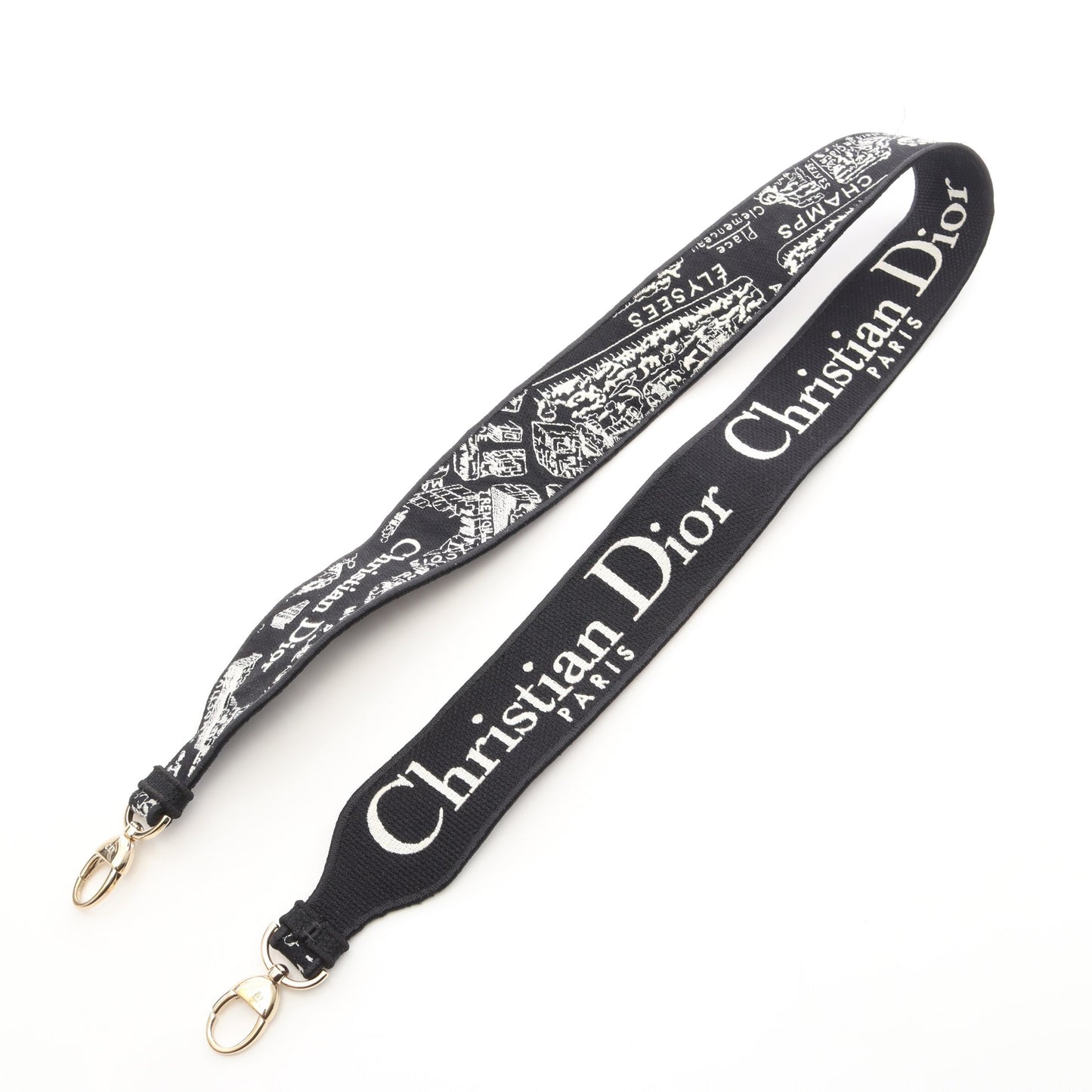 LADY D-LITE ミディアム Plan de Paris 2WAY ハンドバッグ キャンバス ブラック ホワイト クリスチャンディオール バッグ Christian Dior